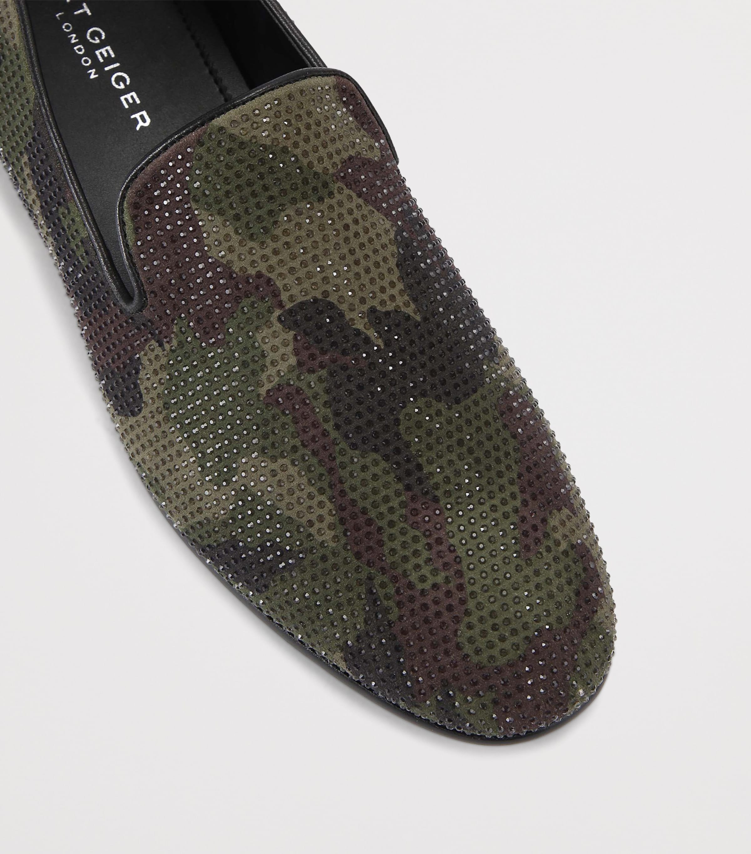 Kurt Geiger London Suede Embellished Ace Loafers Dark Green Image 2