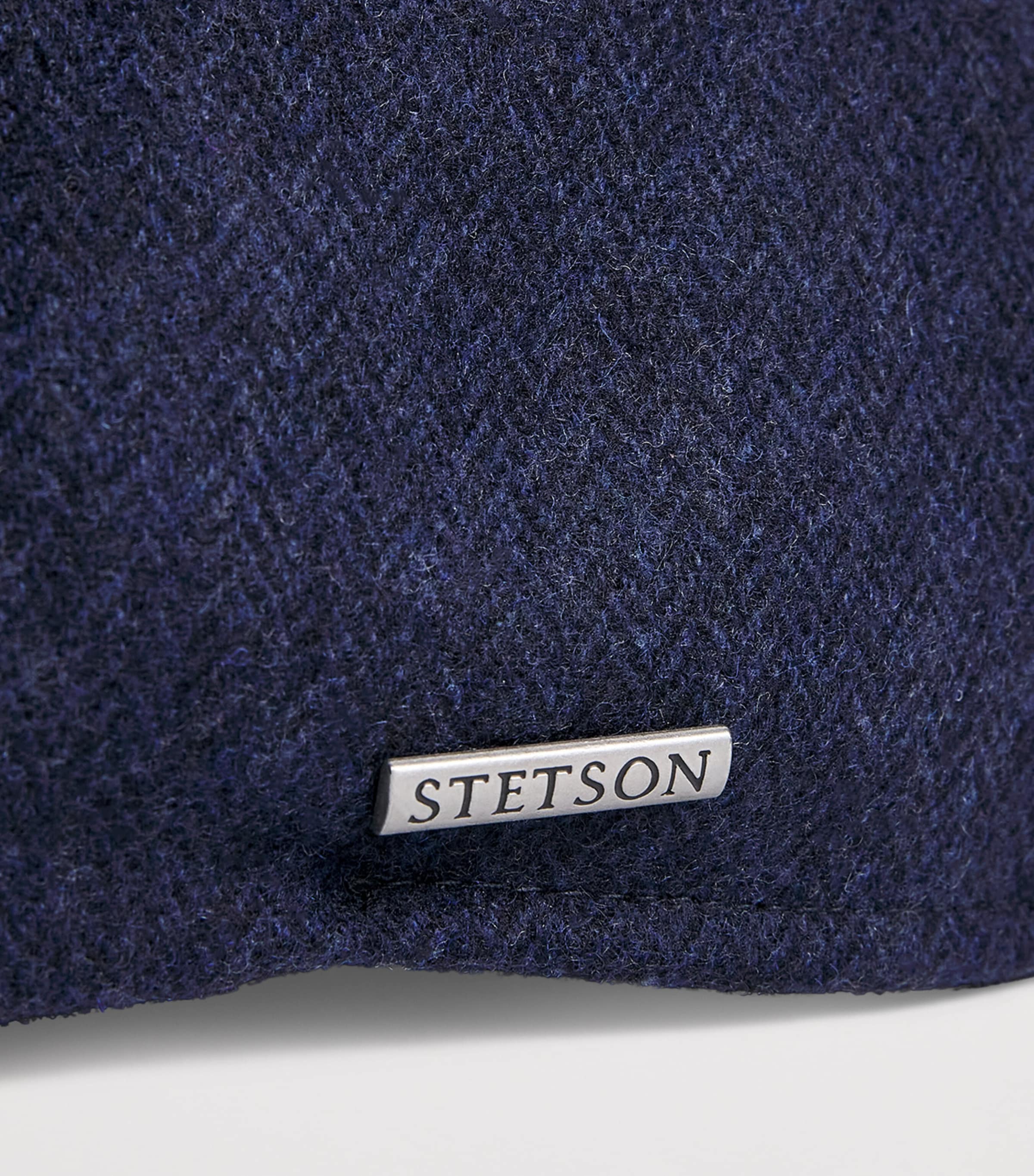 Wool-Blend Herringbone Texas Flat Cap 321 - NAVY HERRING Image 4