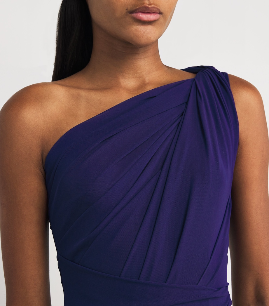 Gathered Tulle Maxi Dress COBALT Image 7