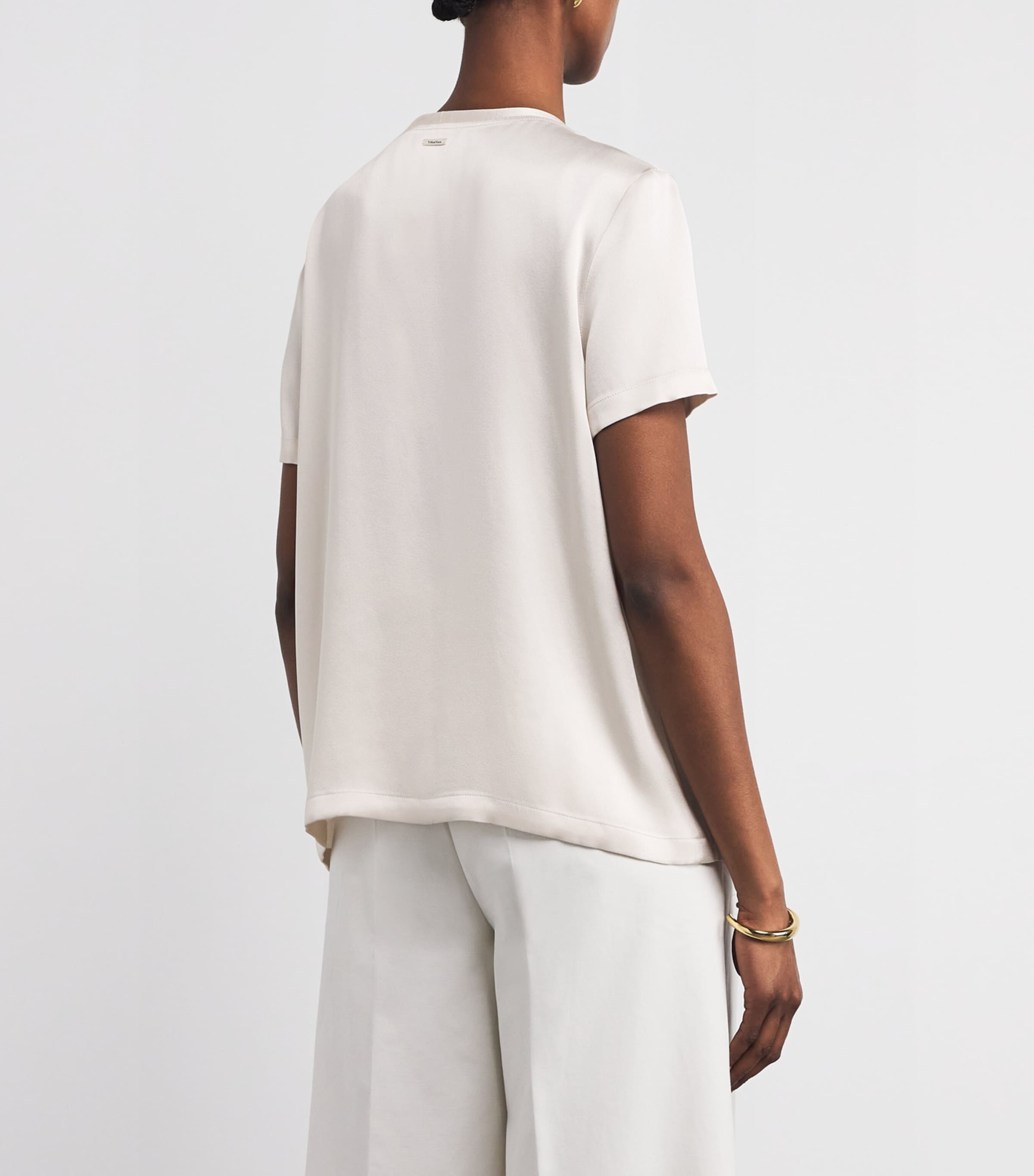 Satin T-Shirt BEIGE Image 4