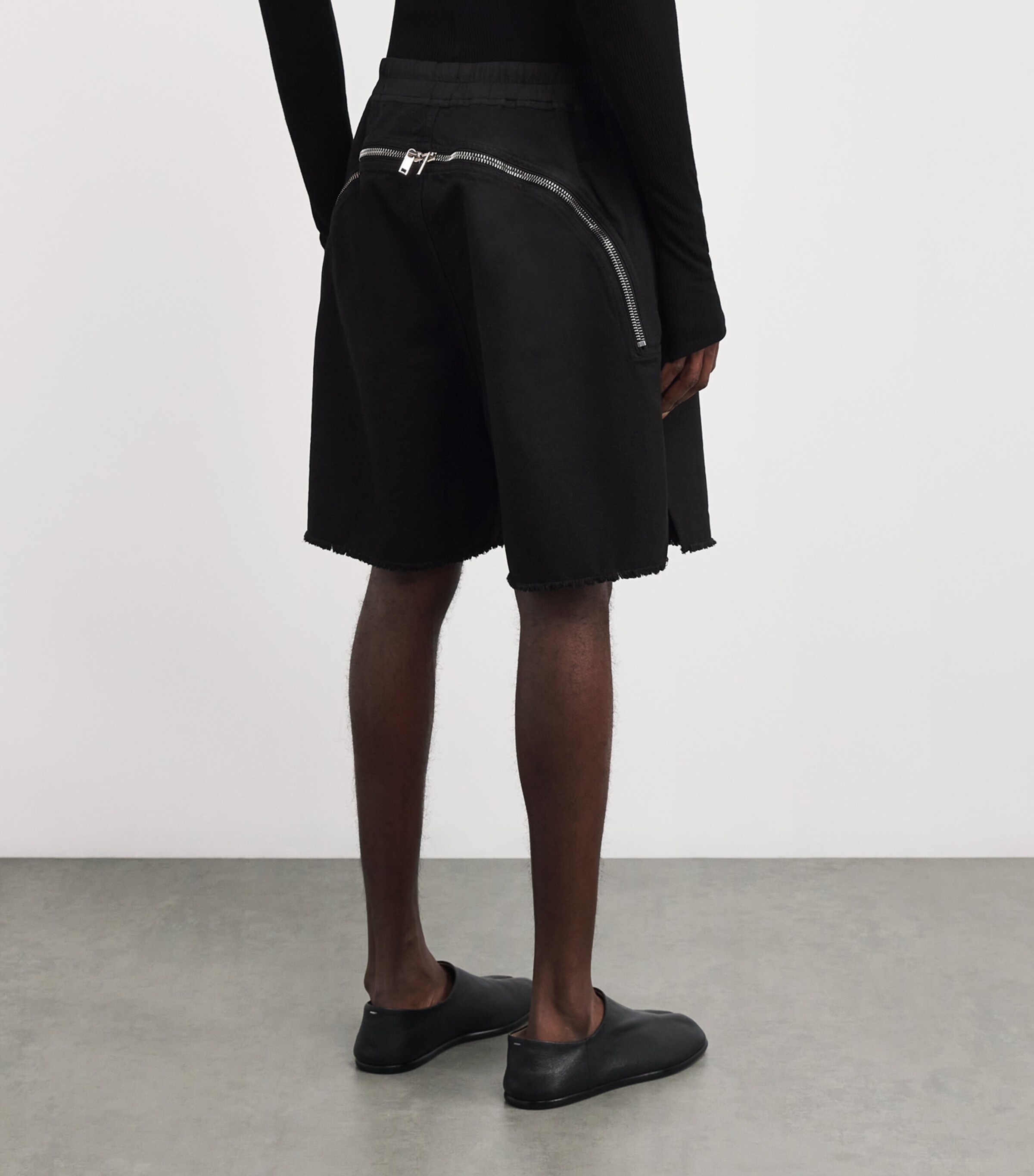 Rick Owens Mens Back-Zip Sweatshorts Image 4