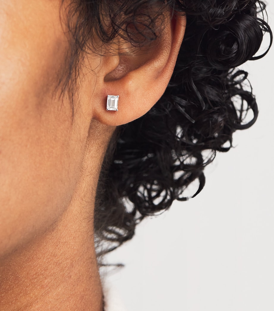 White Gold and Diamond Stud Earrings (1.50ctw) WHITE GOLD Image 4