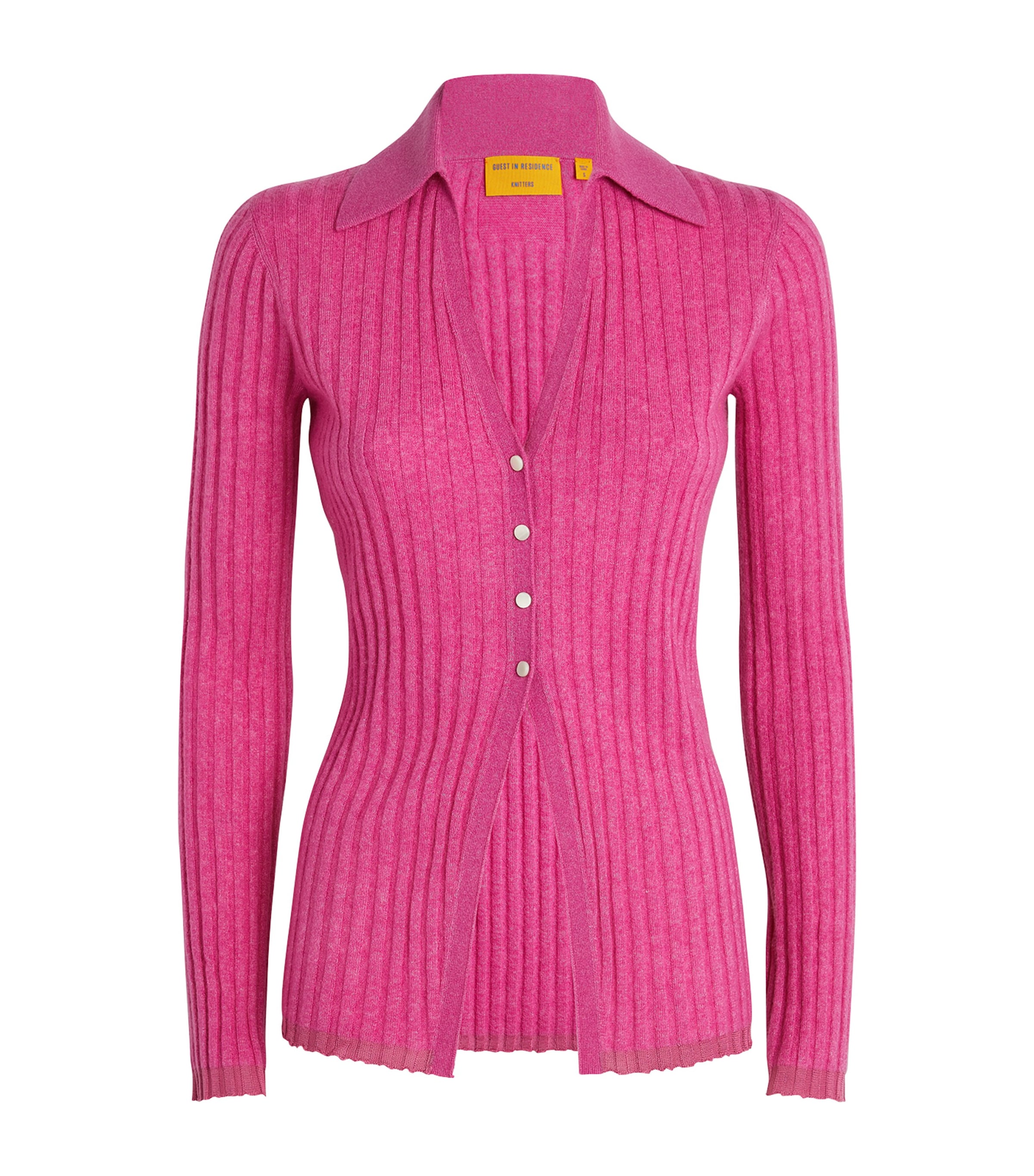 Guest In Residence Merino Wool-cashmere-silk Cardigan In Pink