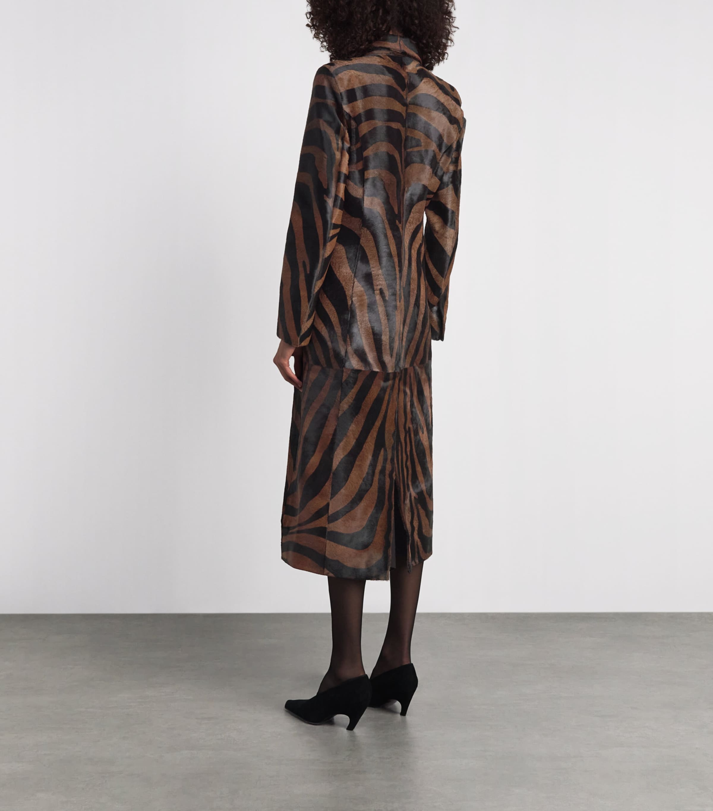 Simkhai Womens Leather Pony Hair Zebra Rilo Coat Zebra Image 5