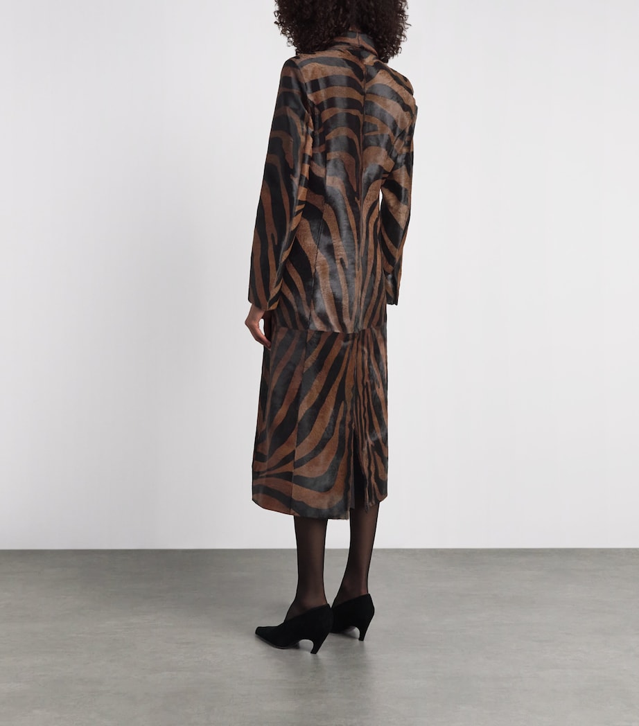 Simkhai Womens Leather Pony Hair Zebra Rilo Coat Zebra Image 5