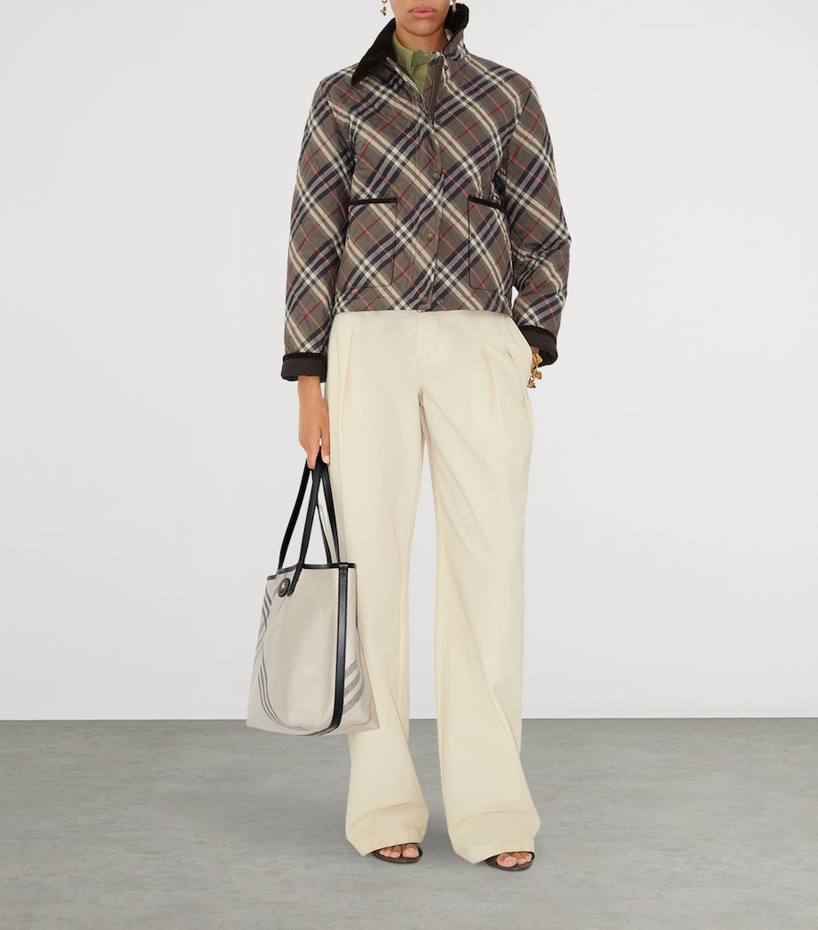 Cotton Quilted Jacket MOSS BROWN/INK GREY Image 3