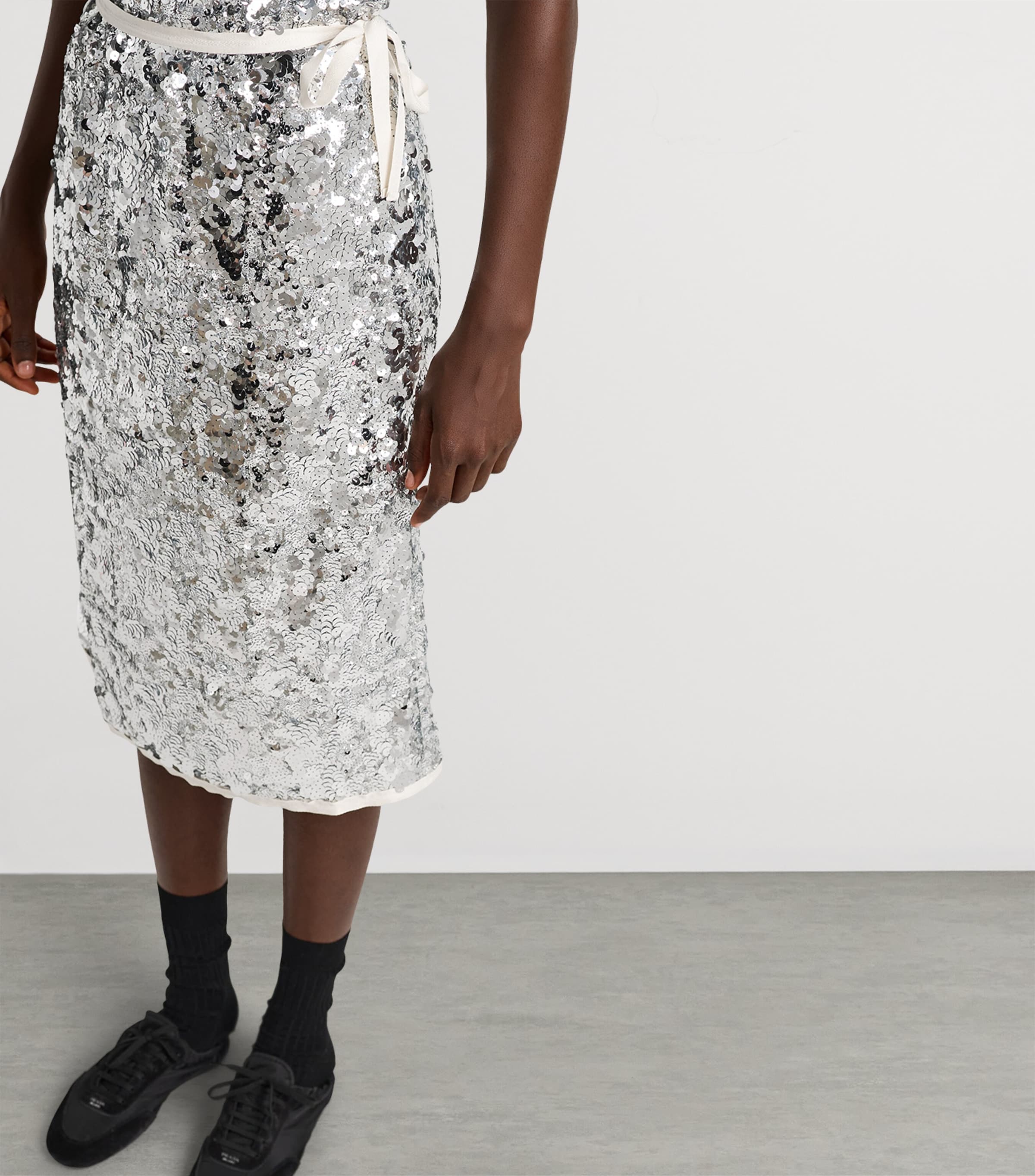 Embroidered Sequin Skirt F0118 Image 3