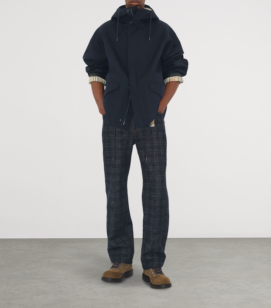 Cotton-Blend Gabardine Parka Coat NAVY Image 3