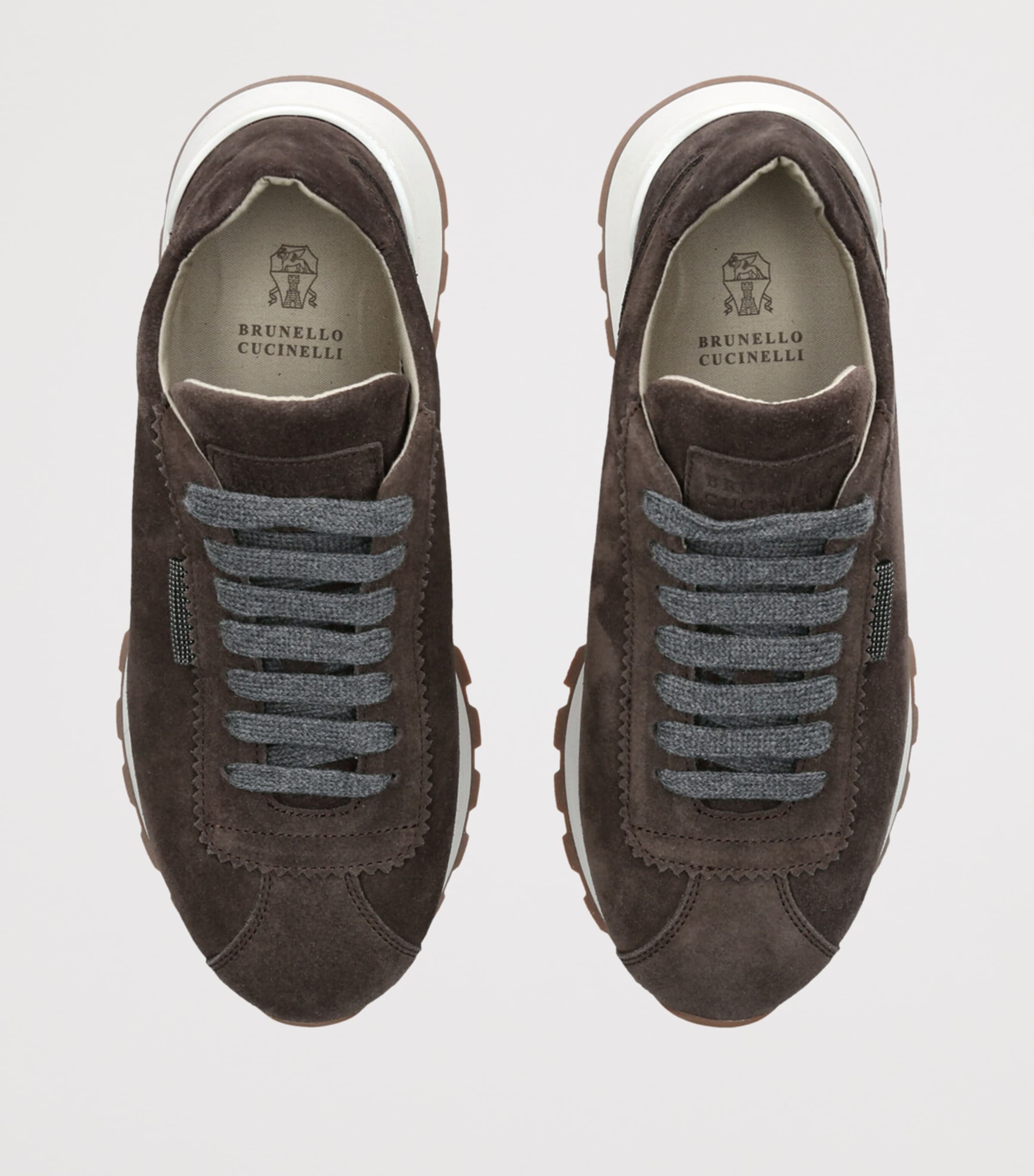 Brunello Cucinelli Suede Runner Sneakers Dark Brown Image 4