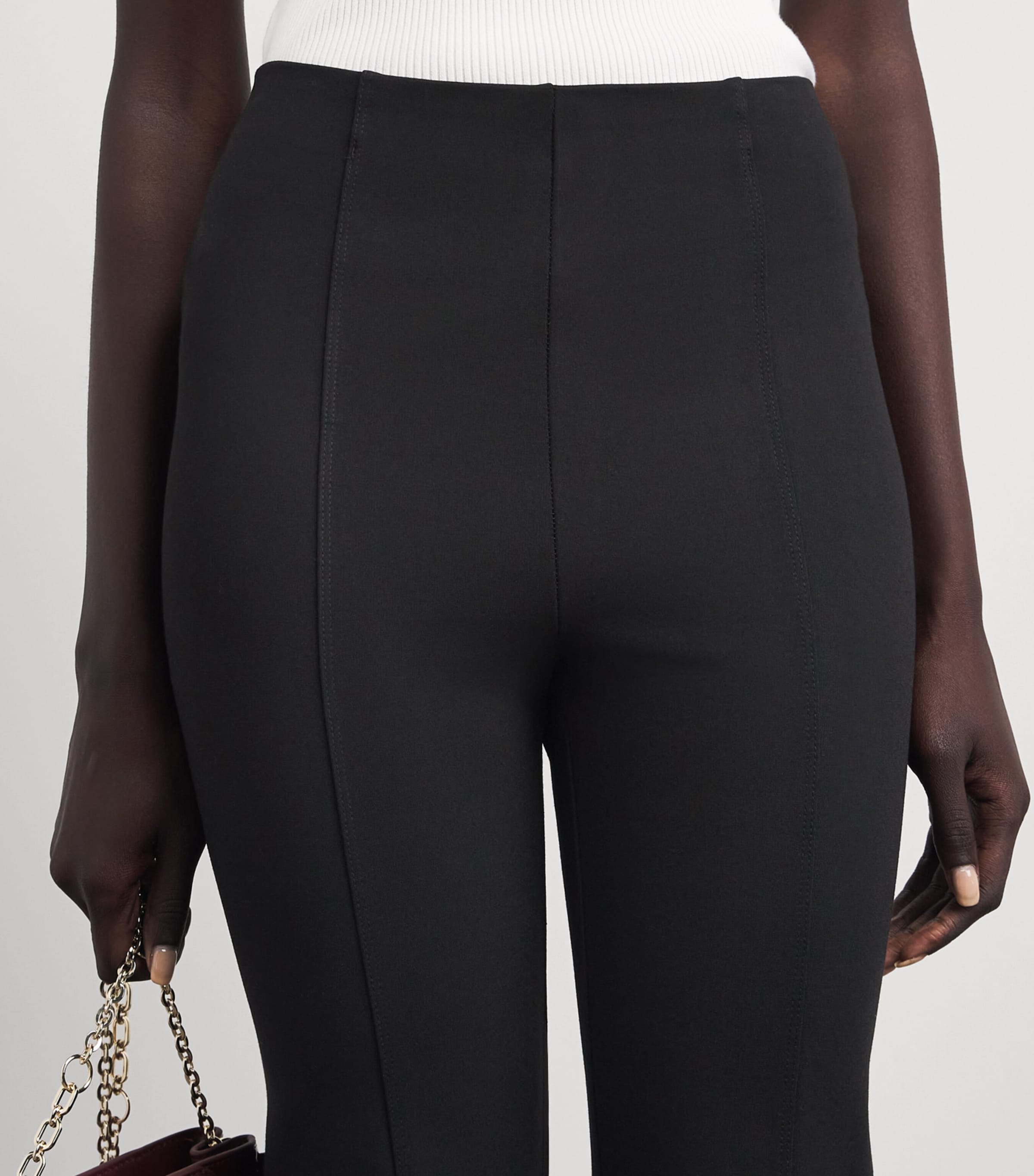 Maje Womens Flared Slit Trousers Black Image 3