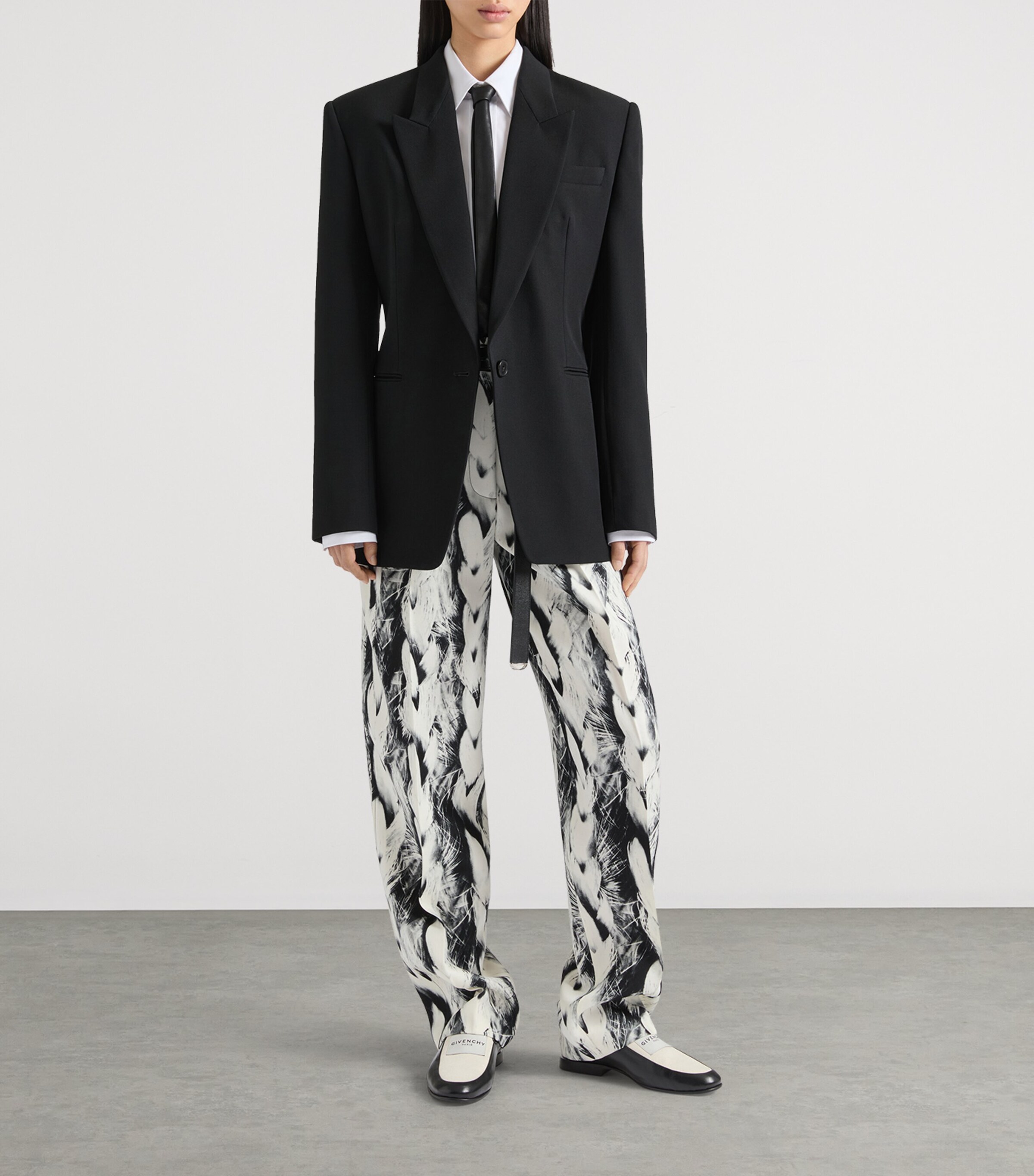 Wool Single-Breasted Jacket BLACK Image 2