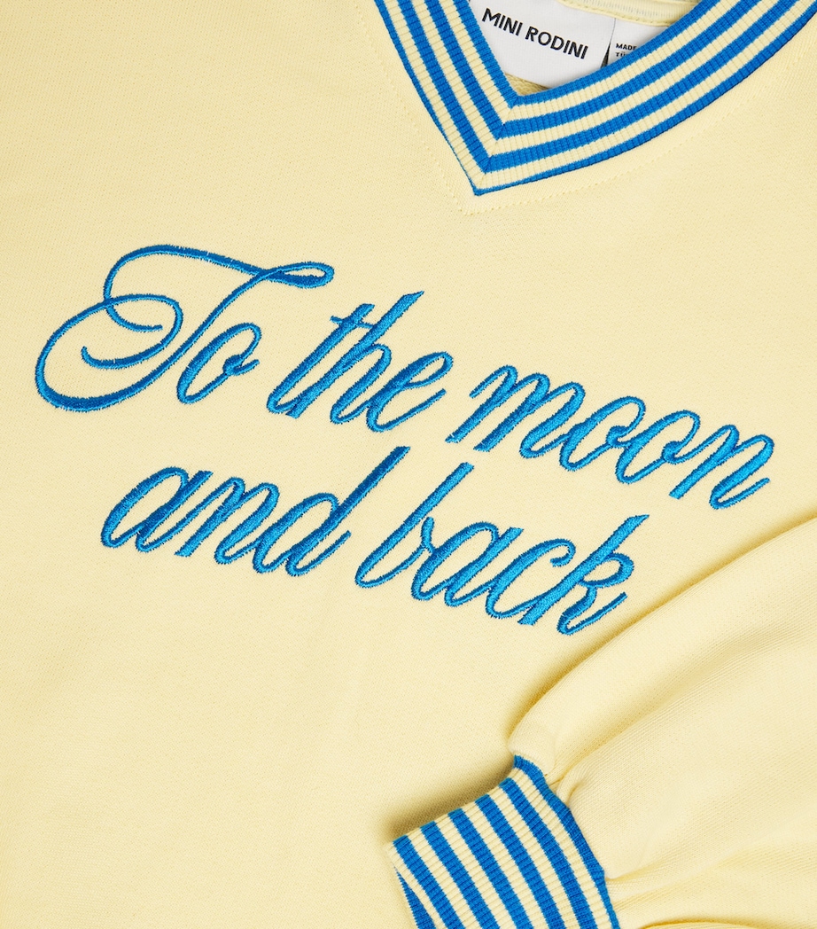 Mini Rodini Organic Cotton Embroidered Sweatshirt (3-11 Years) Yellow Image 3