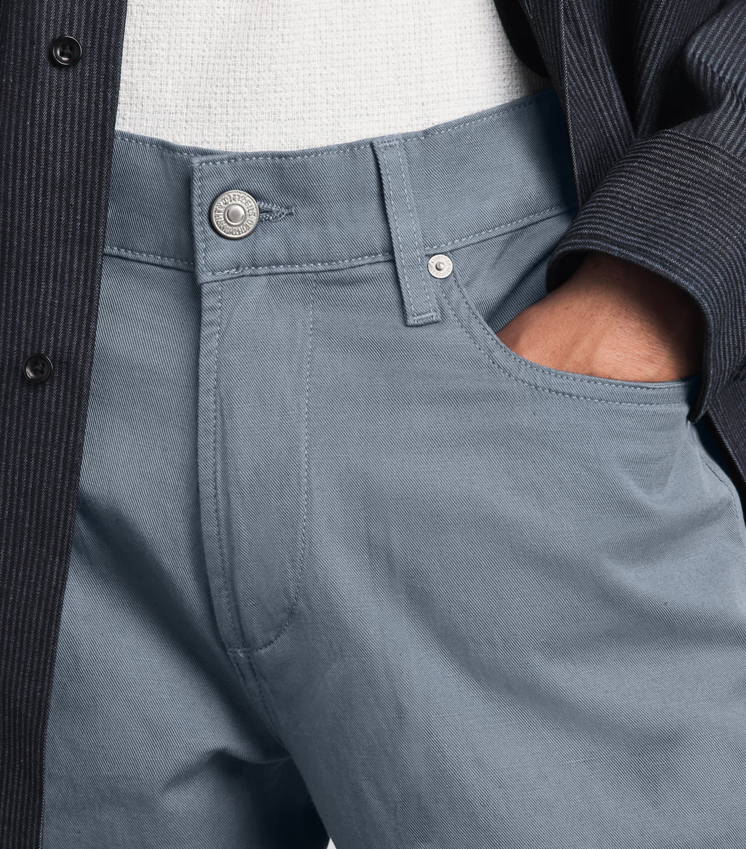 Citizens of Humanity Mens Cotton-Linen Elijah Straight Jeans Stone Blue Image 3