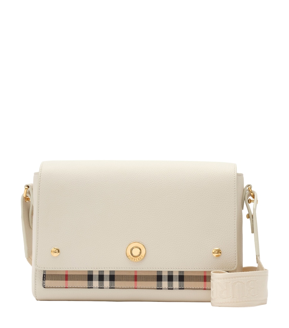 Burberry Leather Note Cross-Body Bag Vntg Chk/soap Image 1