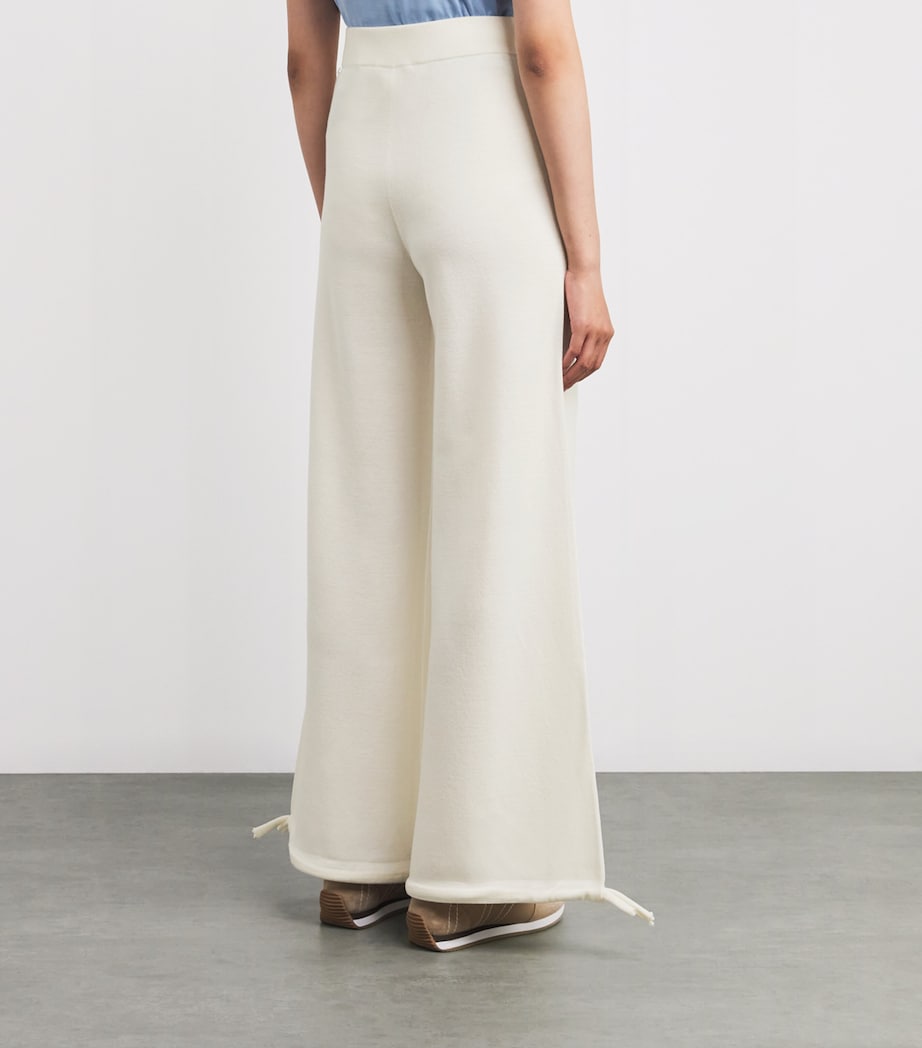 Knitted Wide-Leg Trousers WHITE Image 4