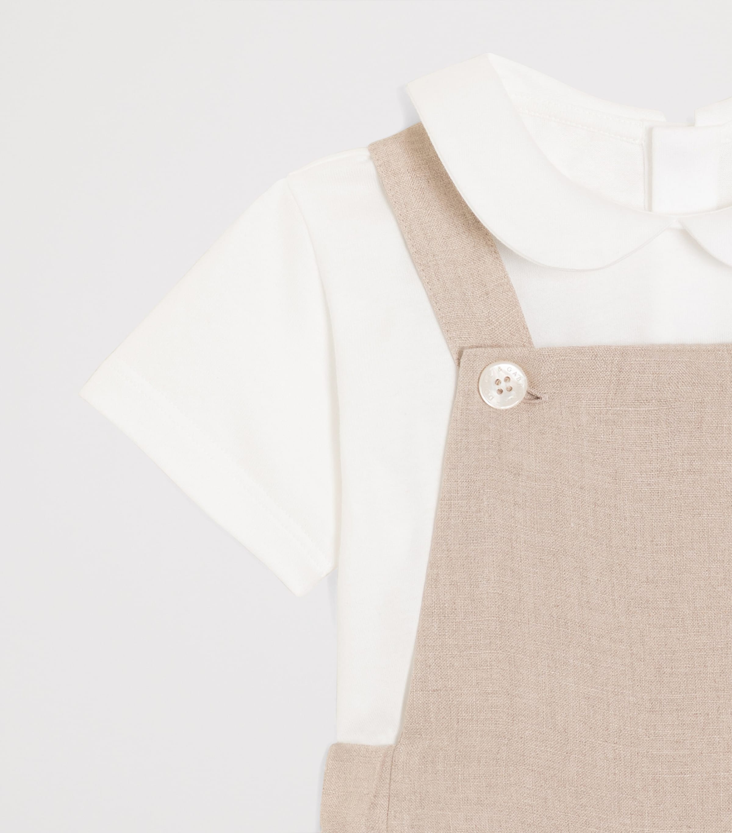Dolce&Gabbana Kids Linen T-Shirt and Playsuit Set (3-30 Months) Combined Col Image 3