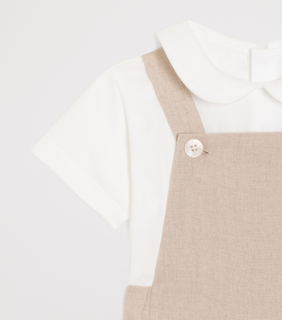 Dolce&Gabbana Kids Linen T-Shirt and Playsuit Set (3-30 Months) Combined Col Image 3