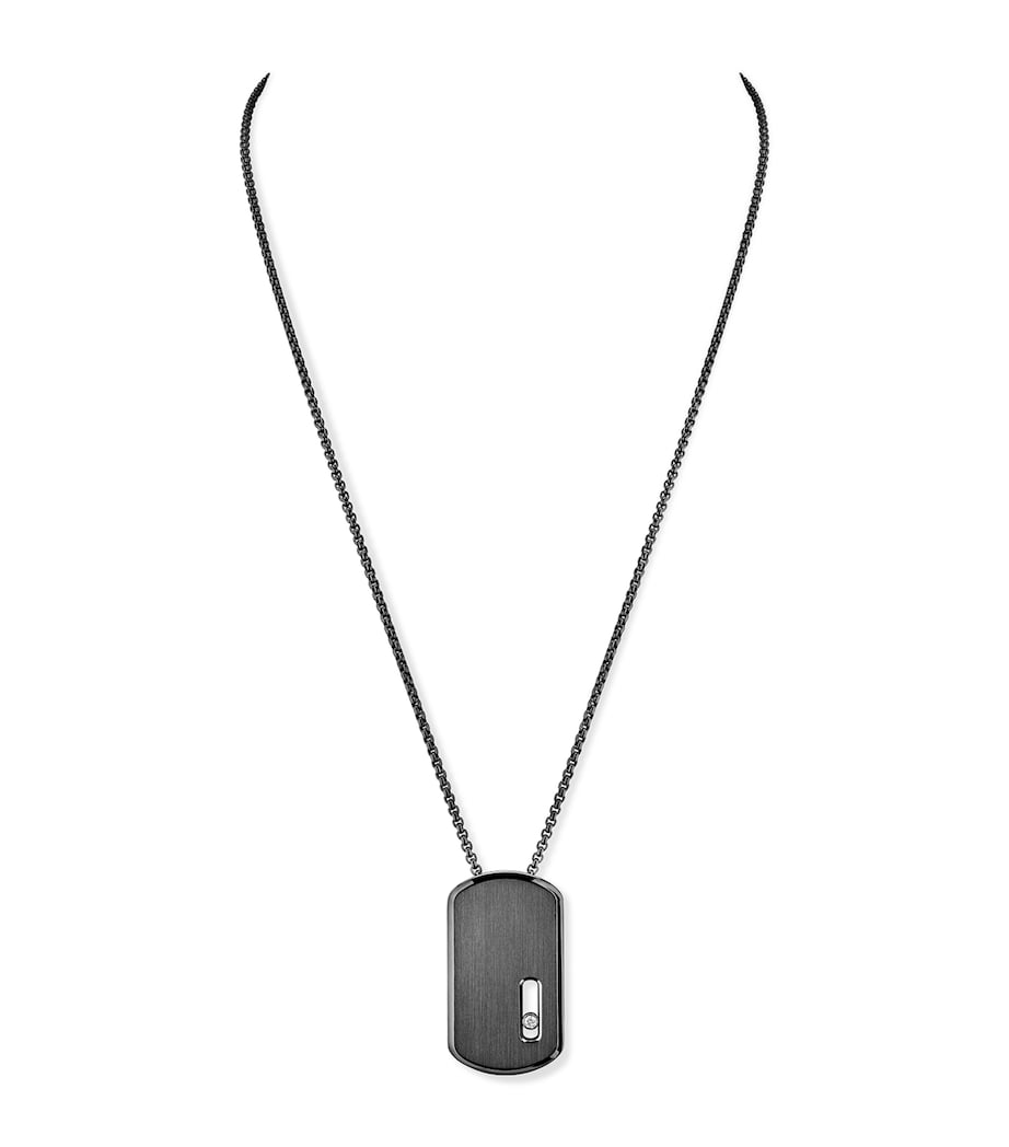 Messika Move Titanium Graphite Titanium and Diamond Large Pendant Necklace (0.14ct) Titanium Image 1
