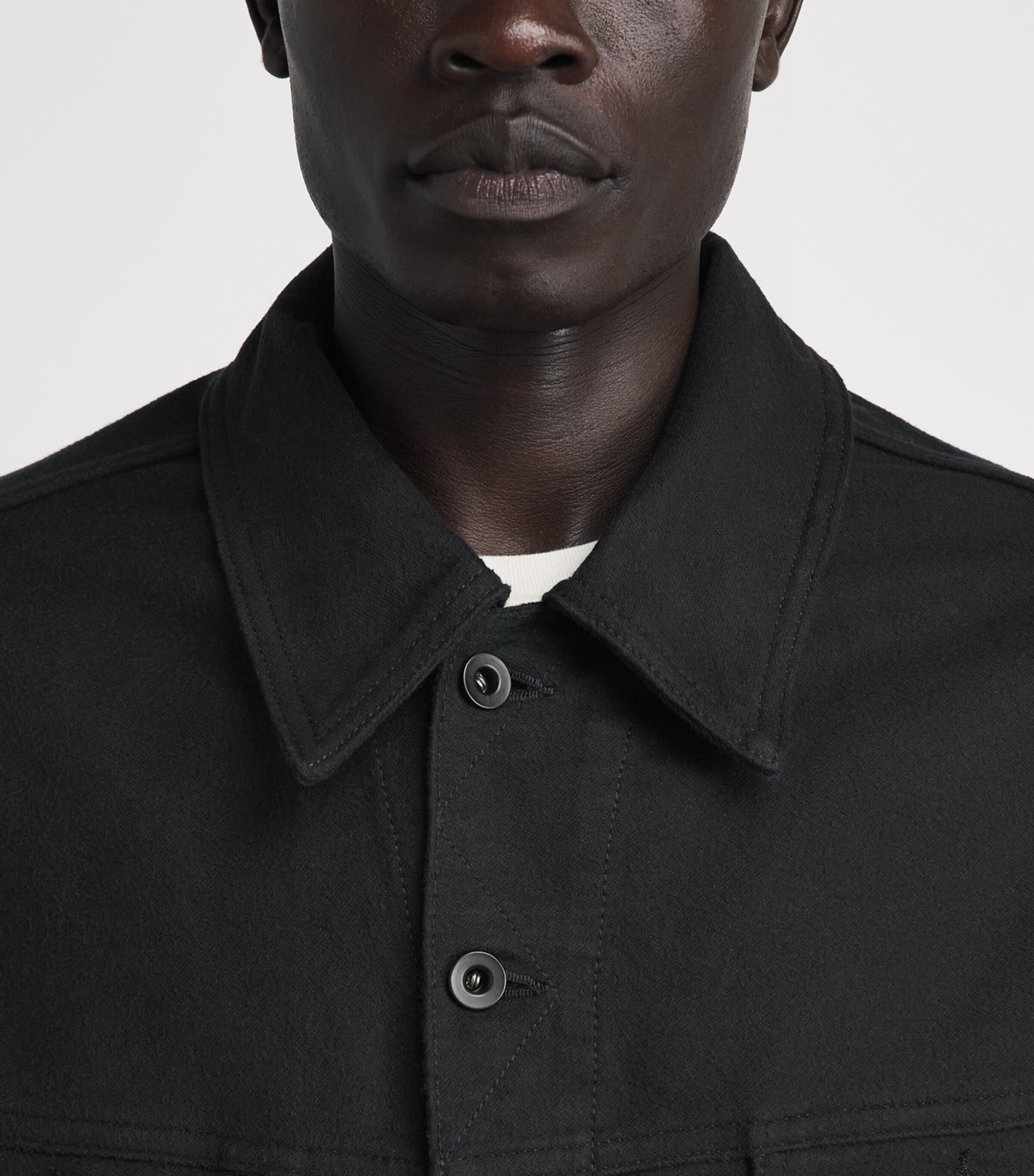 Studio Nicholson Mens Moleskin Derby Jacket Black Image 3