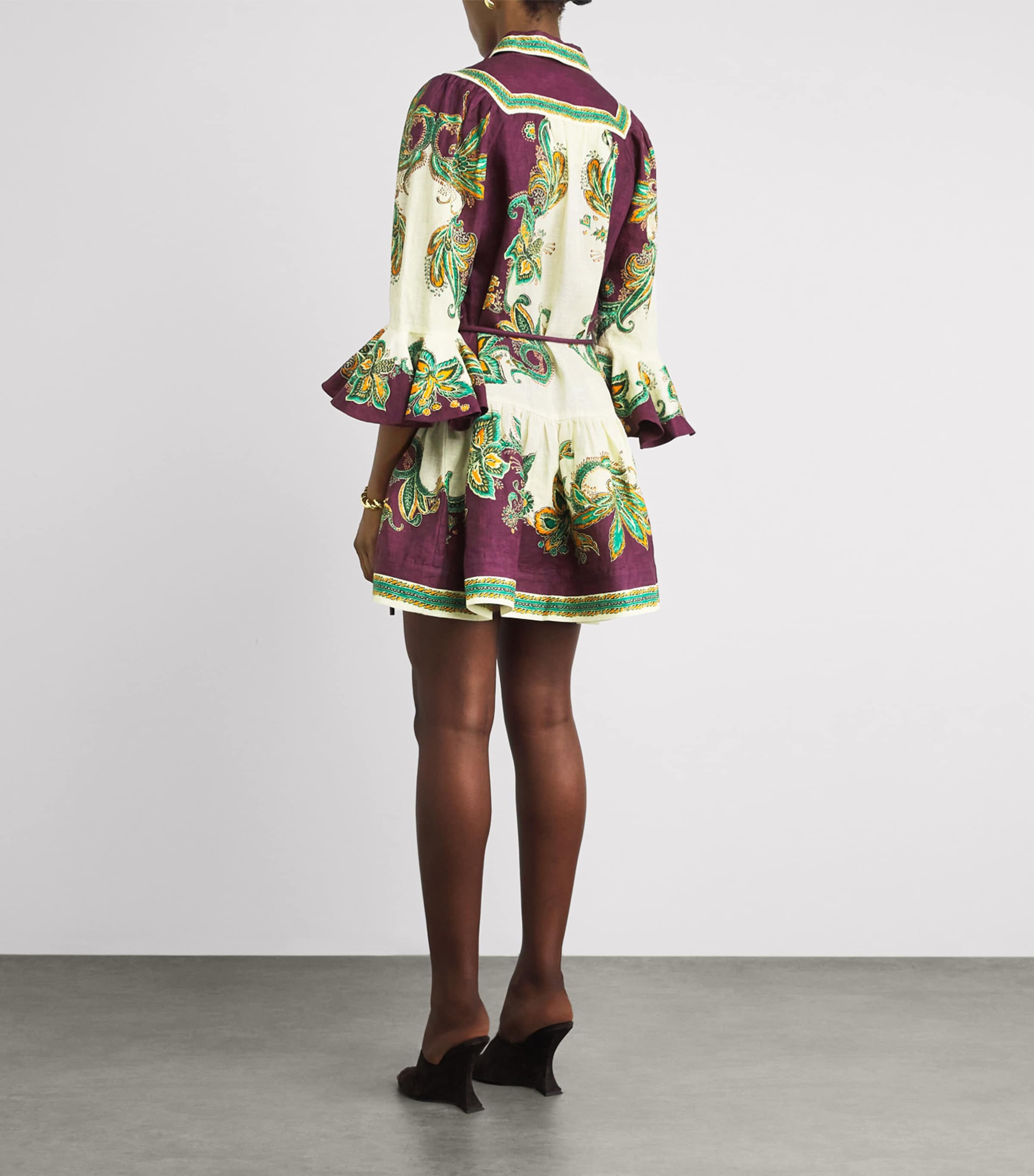 ALEMAIS Womens Linen Ruthie Mini Dress Image 4