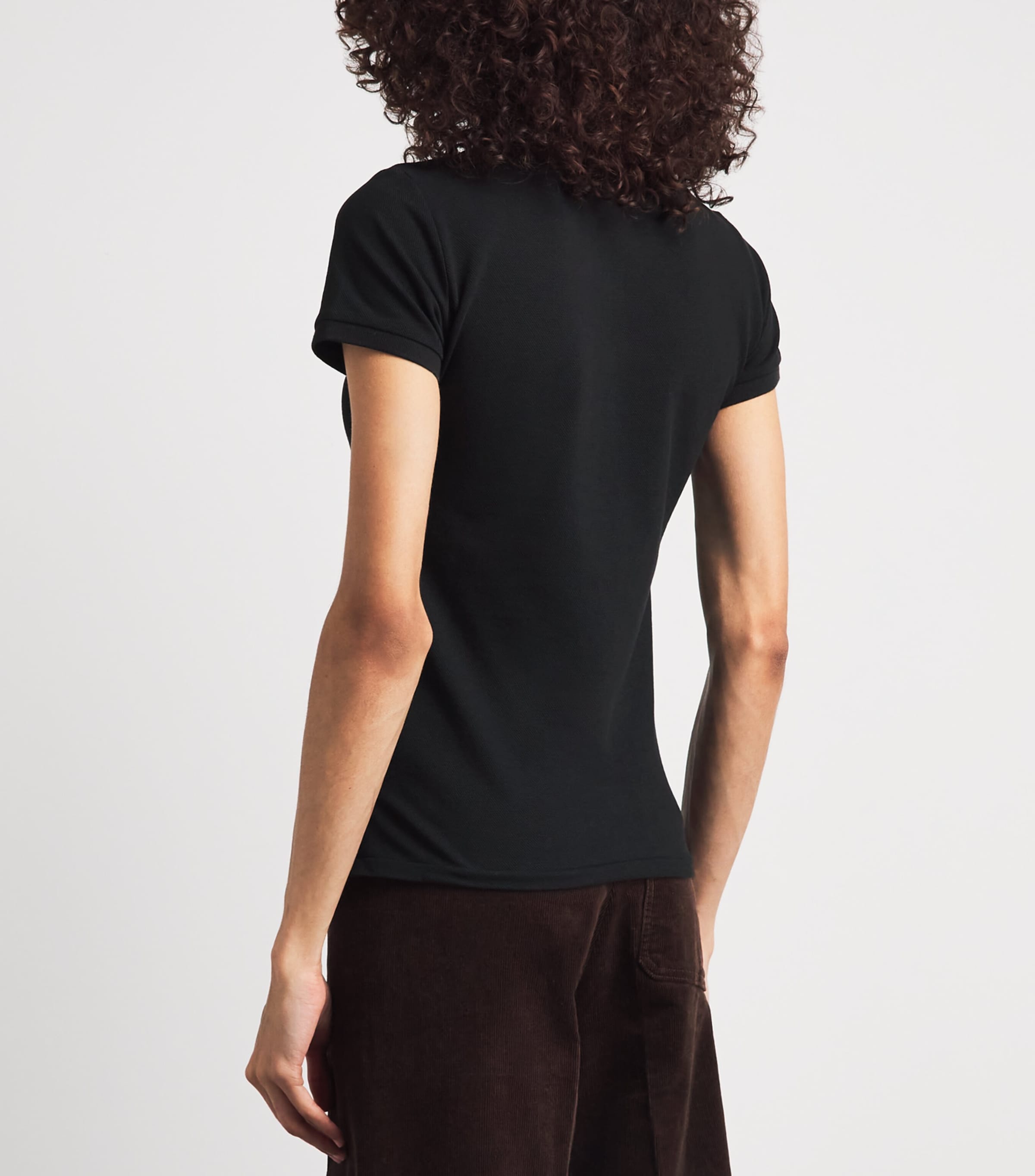 Polo Ralph Lauren Womens Stretch-Cotton Julie Polo Shirt Polo Black Image 5
