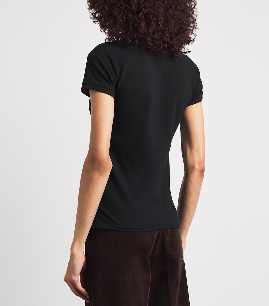 Polo Ralph Lauren Womens Stretch-Cotton Julie Polo Shirt Polo Black Image 5