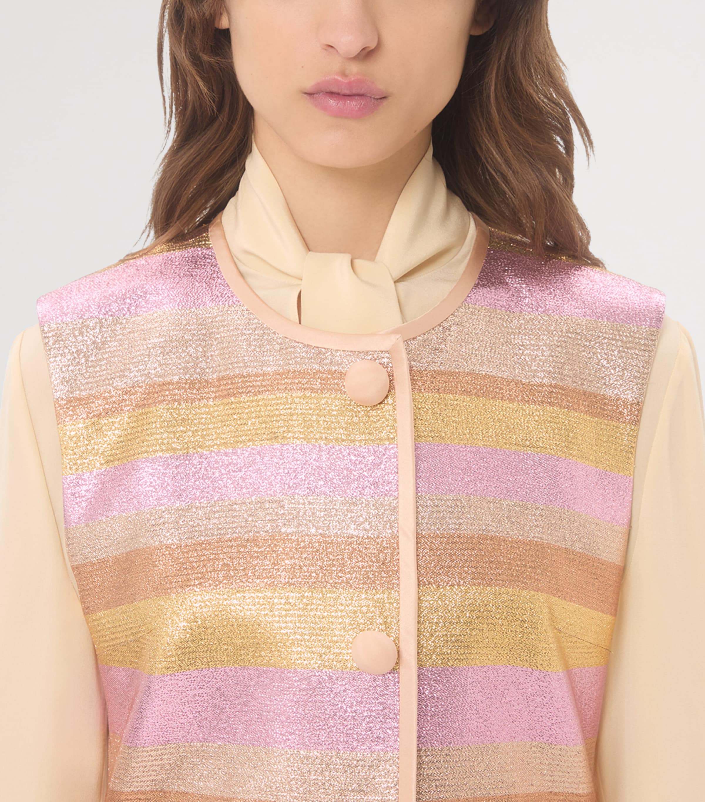 Valentino Womens Metallic Stripe Vest Image 6