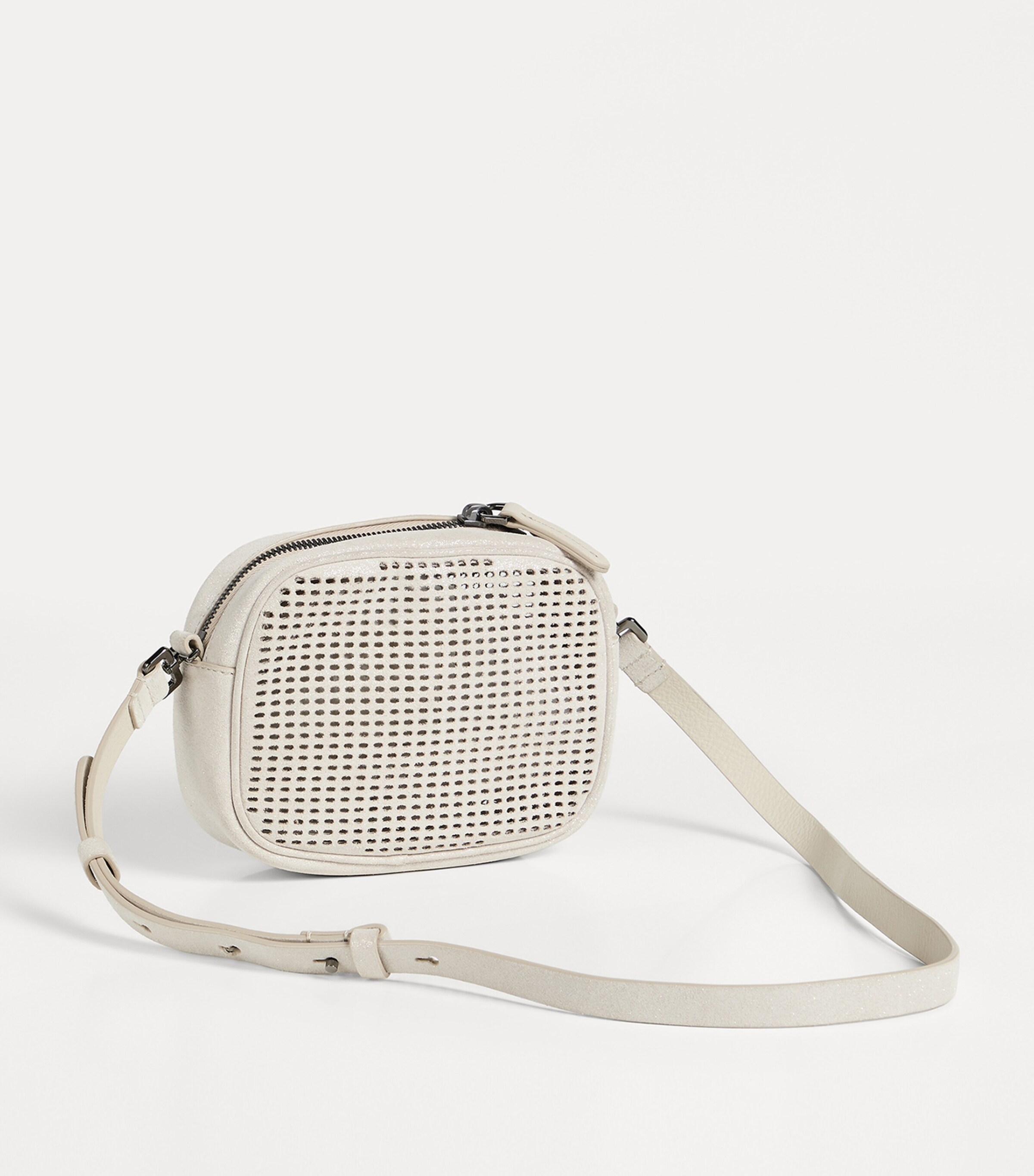 Brunello Cucinelli Kids Suede Laser Cut-Out Cross-Body Bag Image 4