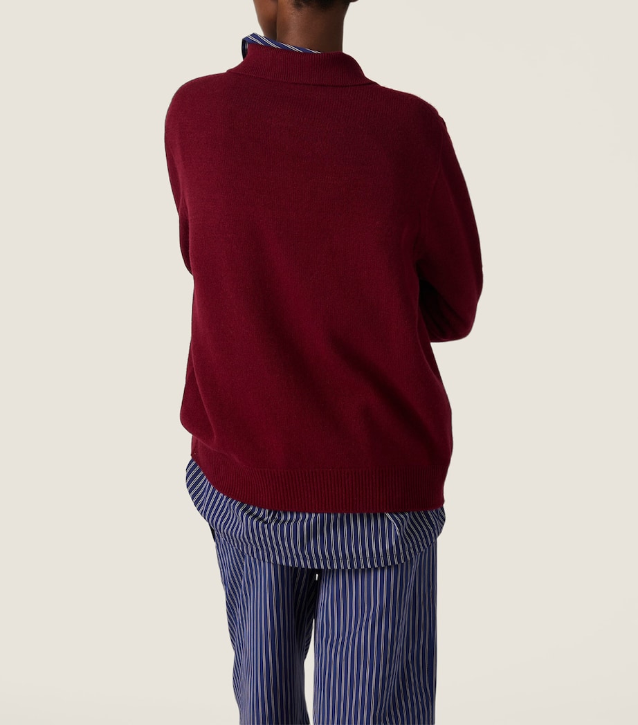 Cashmere Logo Polo Sweater F0399 Image 5