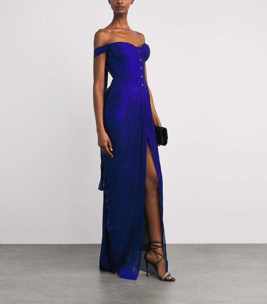 Silk Plissé Susie Maxi Dress GALAXY Image 2