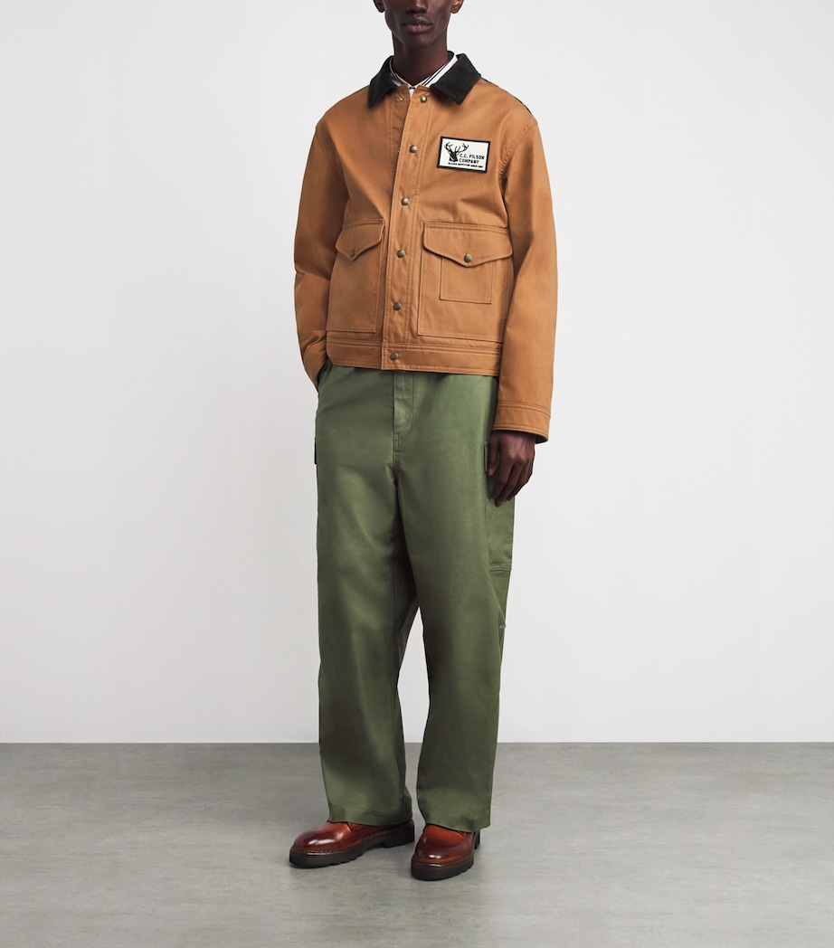 x Filson Cotton-Wool Check Utility Jacket BEIGE X NVY/GRN Image 2