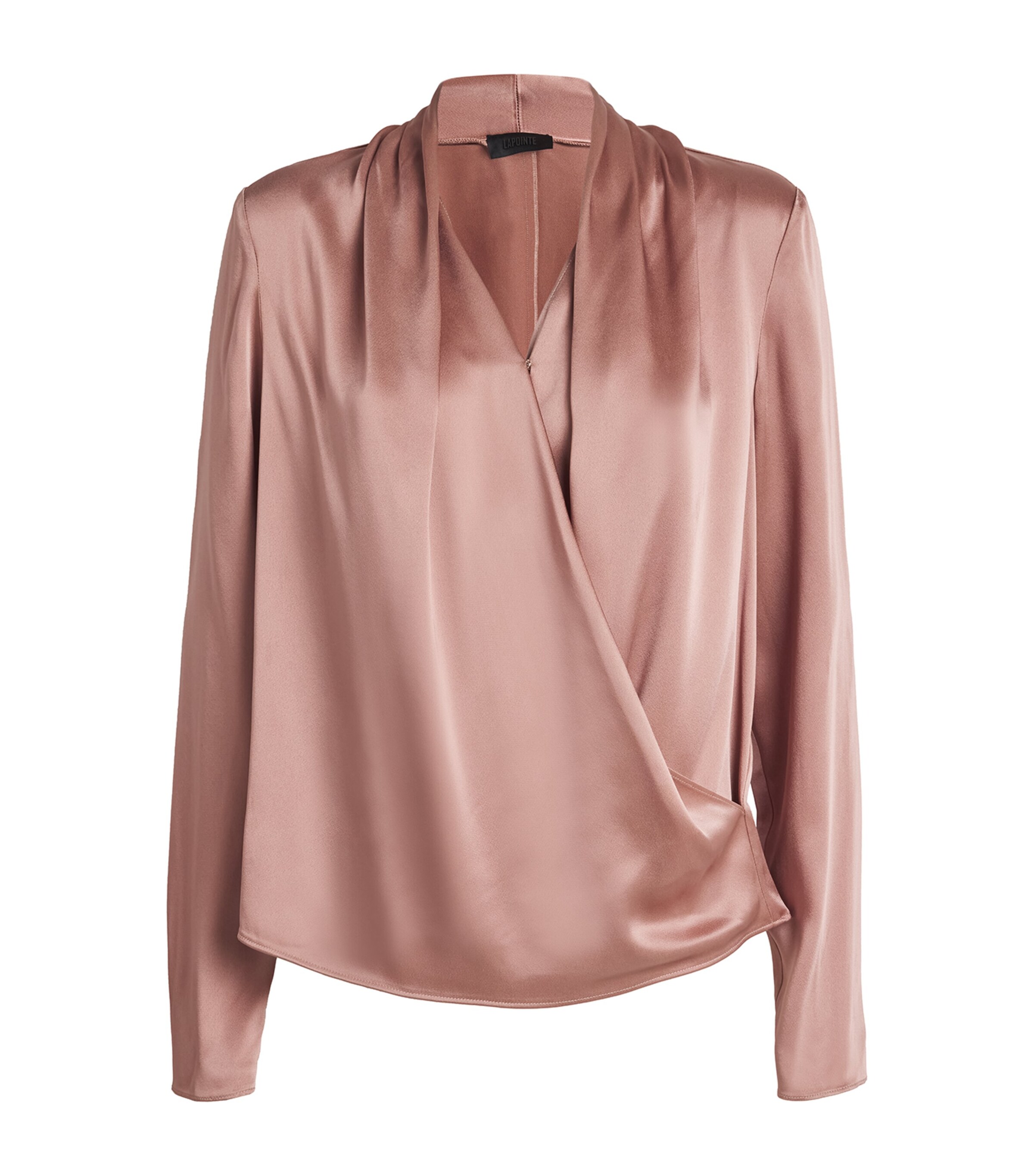 Lapointe Satin Wrap Top In Pink