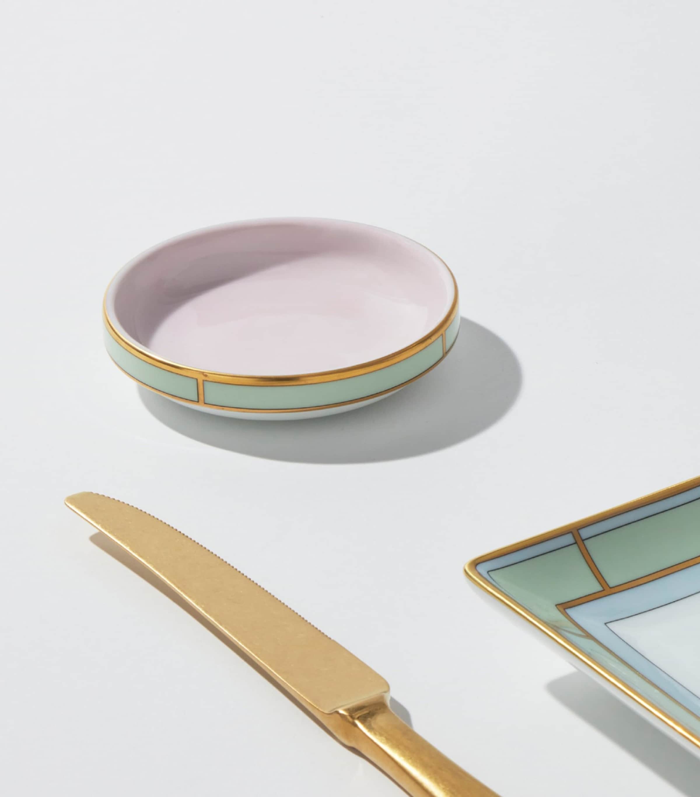 GINORI 1735 Porcelain Colonna Diva Rosa Butter Dish (10cm) Image 2