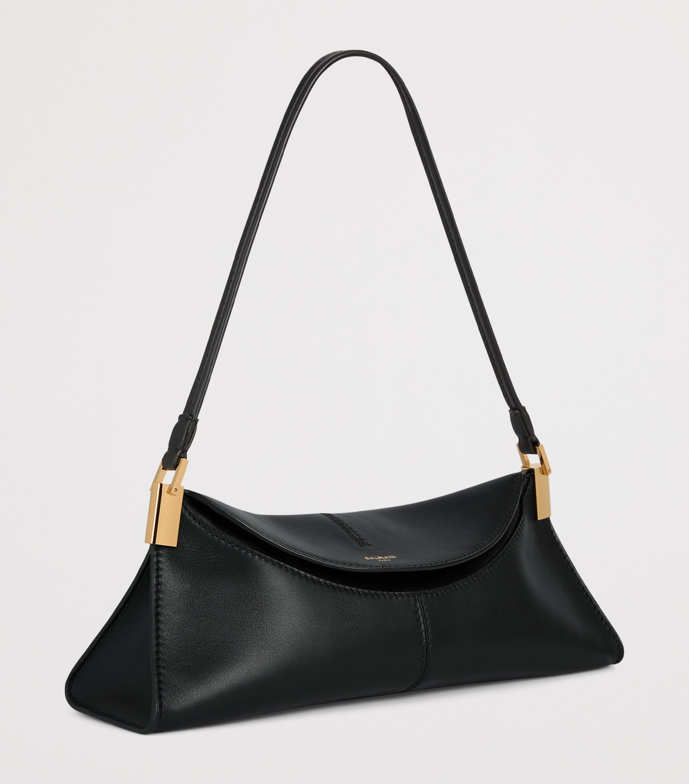 Balmain Small Leather 64-83 Shoulder Bag Noir Image 3