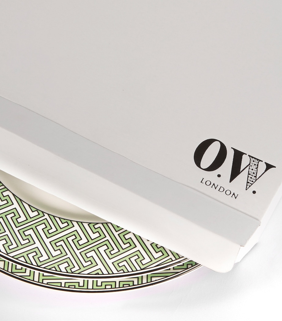 Set of 2 Maze Dessert Plates (21cm) GREEN Image 4