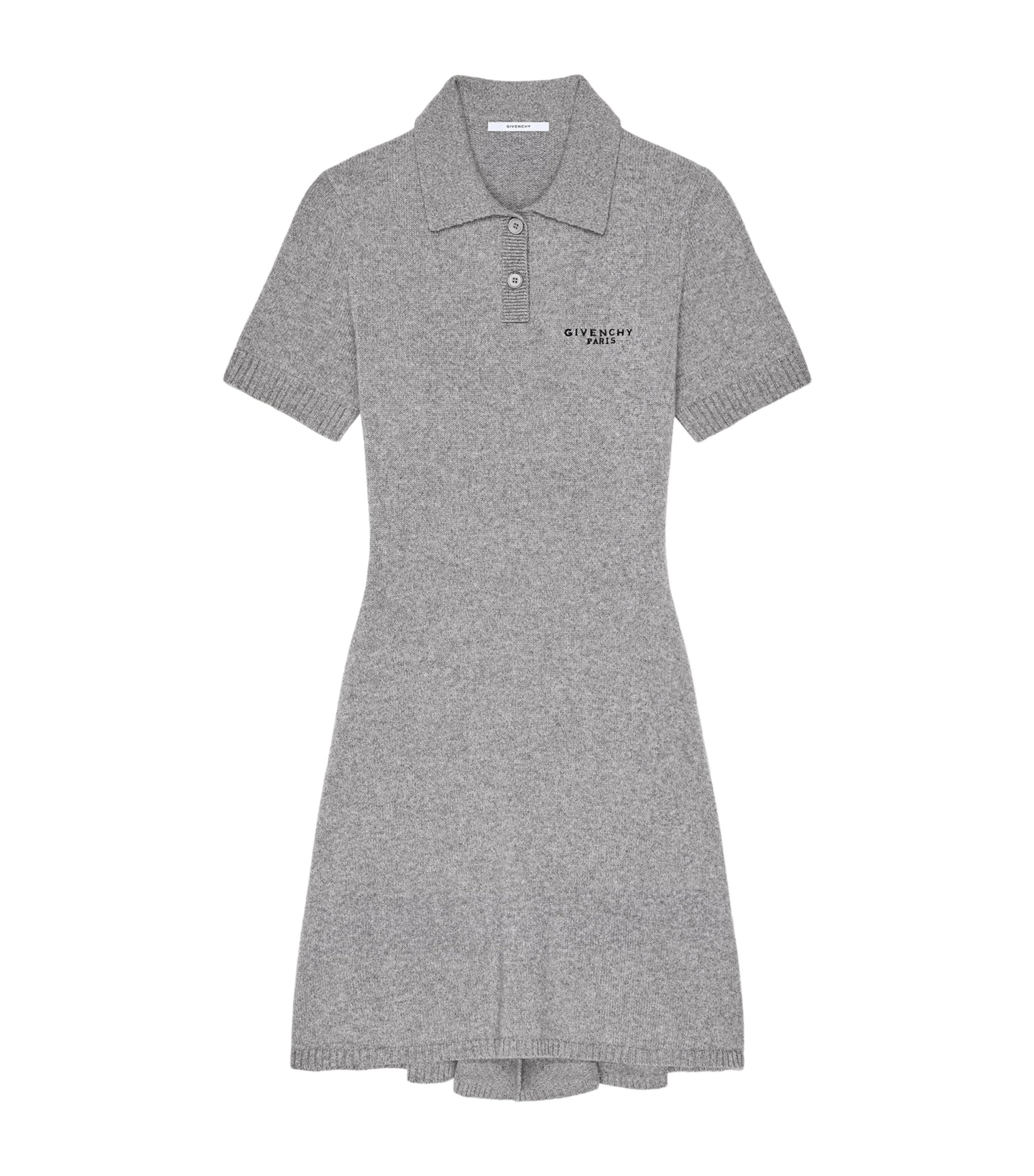 Givenchy Womens Wool-Cashmere Logo Mini Dress Light Grey Image 1