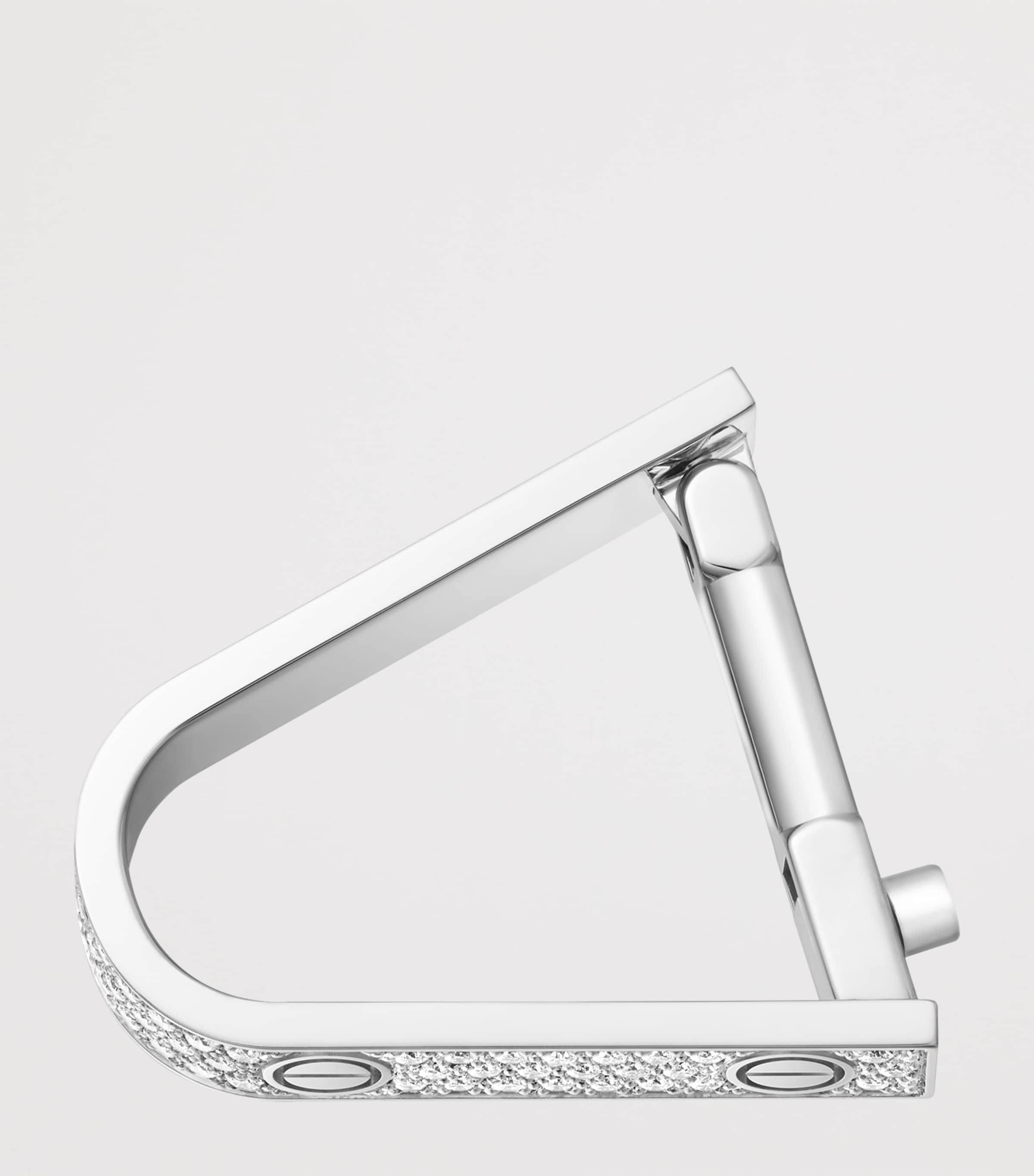 White Gold and Diamond LOVE Cufflinks WHITE GOLD Image 3