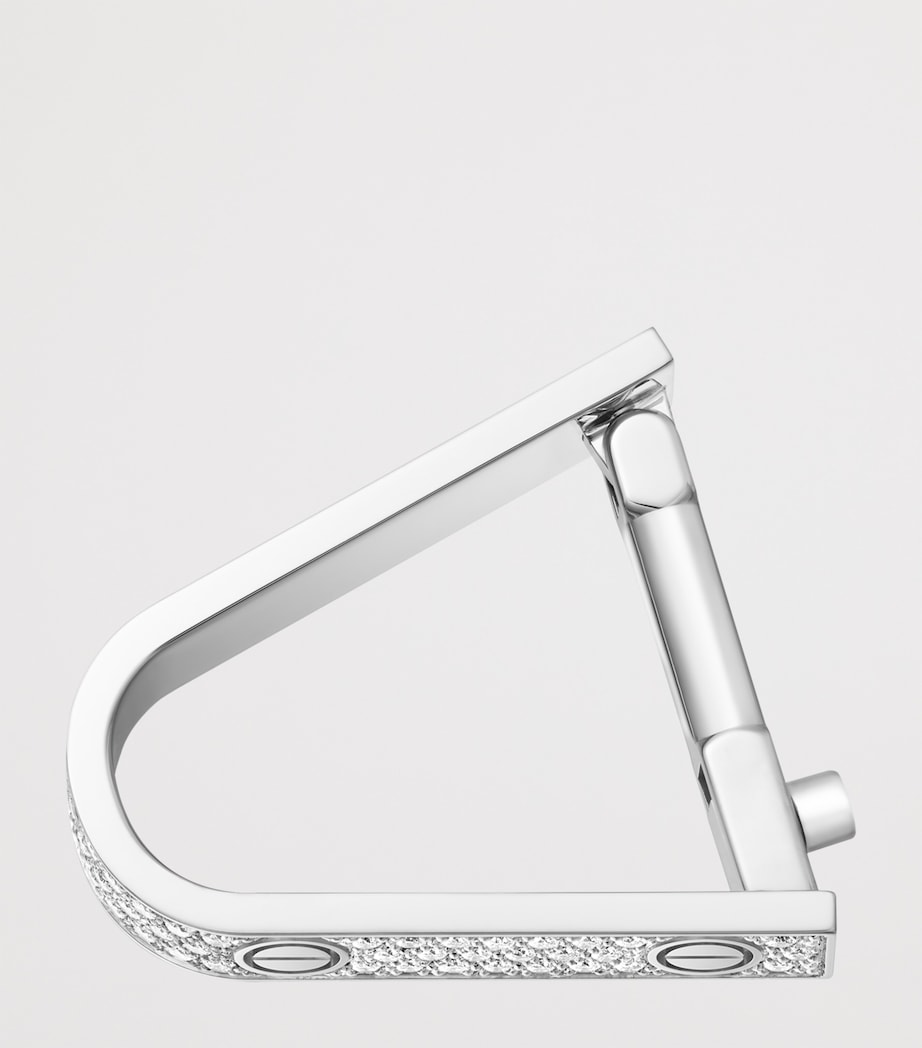 White Gold and Diamond LOVE Cufflinks WHITE GOLD Image 3