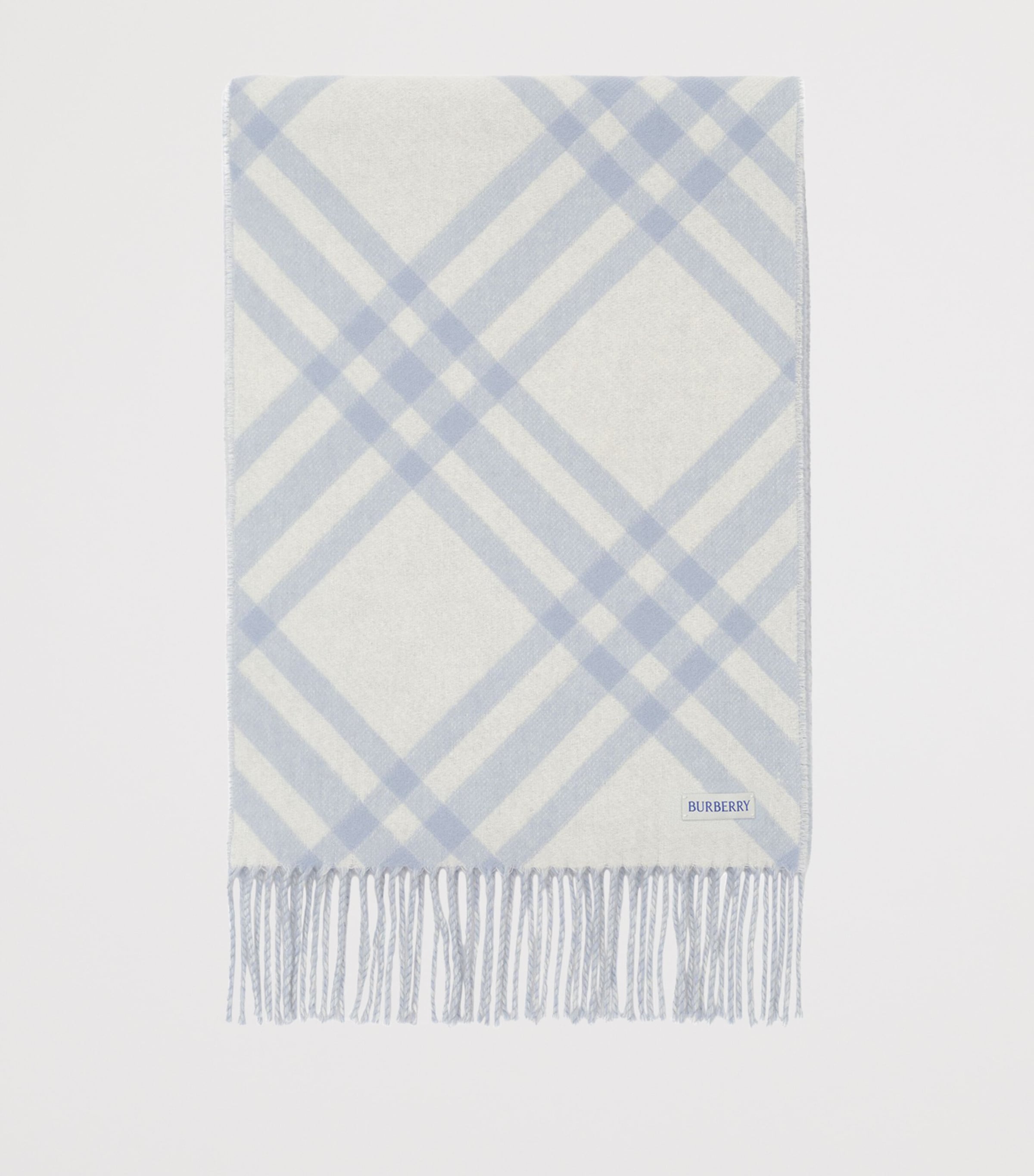 Burberry Cashmere Check Scarf Bank Blue Image 4