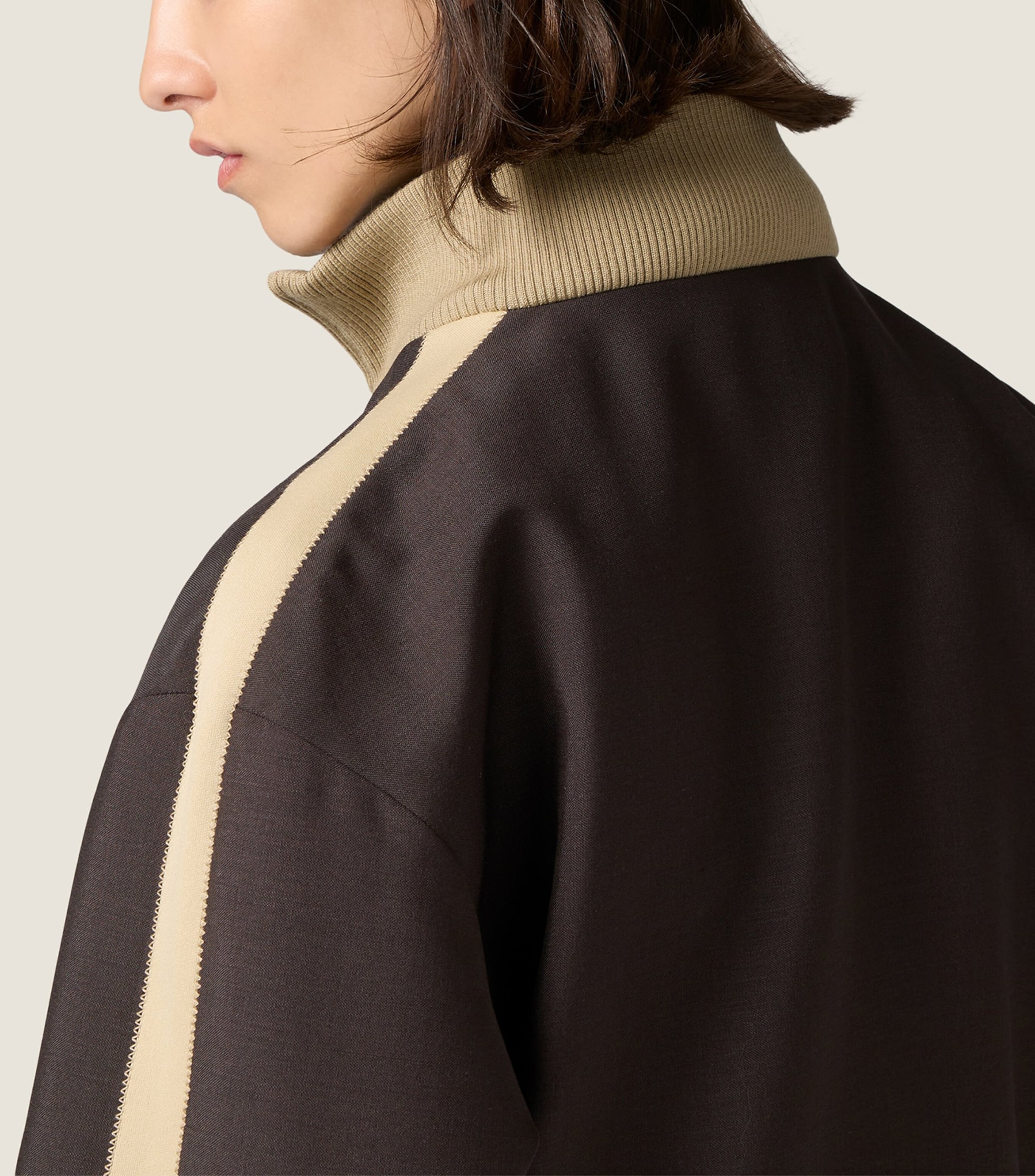 Miu Miu Womens Mohair-Virgin Wool Cropped Blouson Jacket Brown Image 5