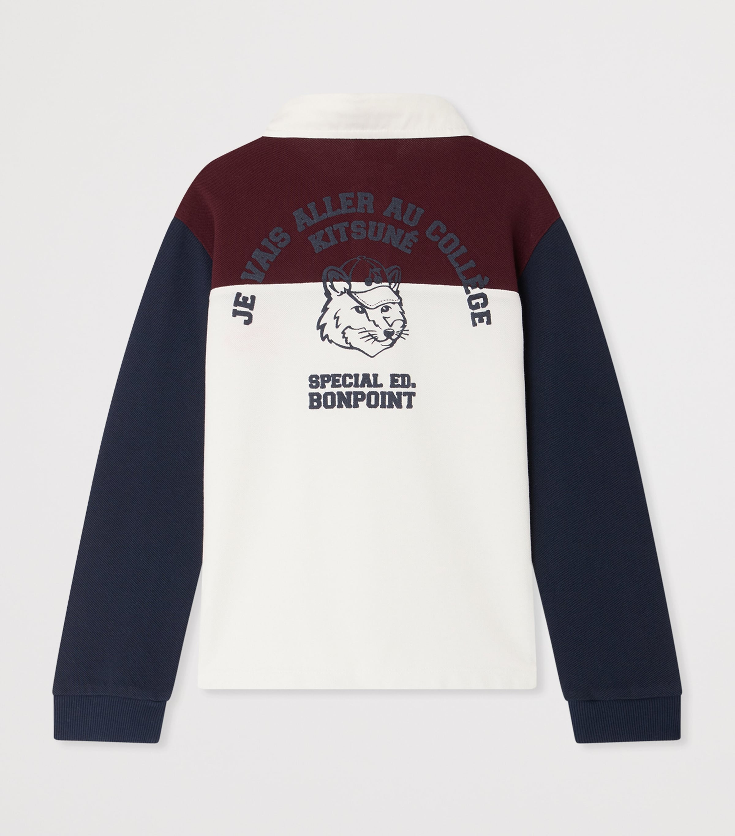 Bonpoint x Maison Kitsuné Cotton Polo Shirt (4-12 Years) Rayures Marine Image 2