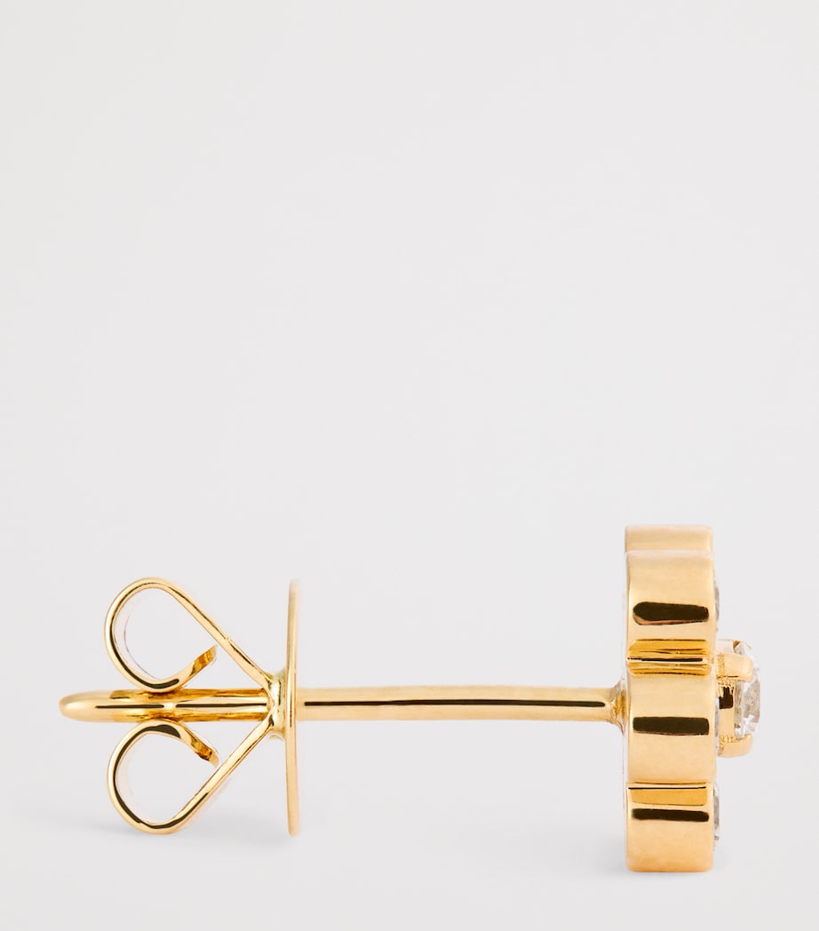 Yellow Gold and Diamond Fleur Stud Earrings YELLOW GOLD Image 3