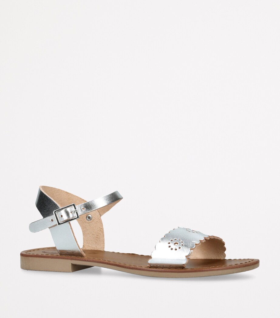 papouelli Leather Anais Sandals Silver Image 3