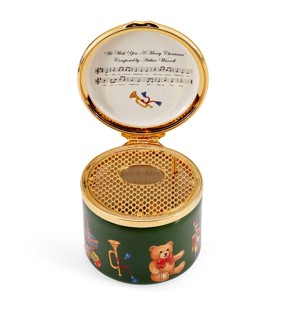 Enamel Christmas Nursey Musical Box GREEN Image 3