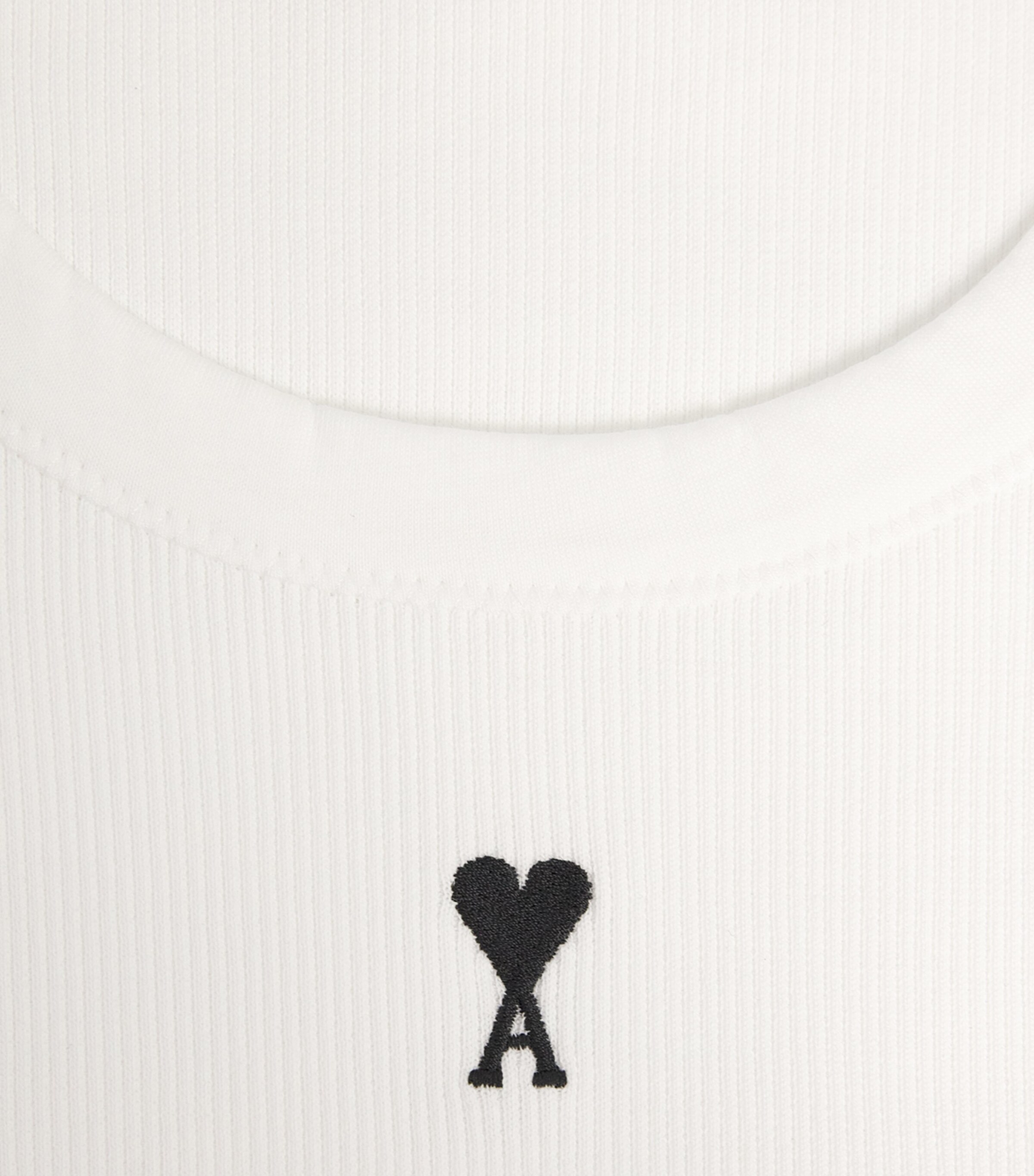 AMI Paris Womens Cotton Ami de Coeur Tank Top Blanc Image 6