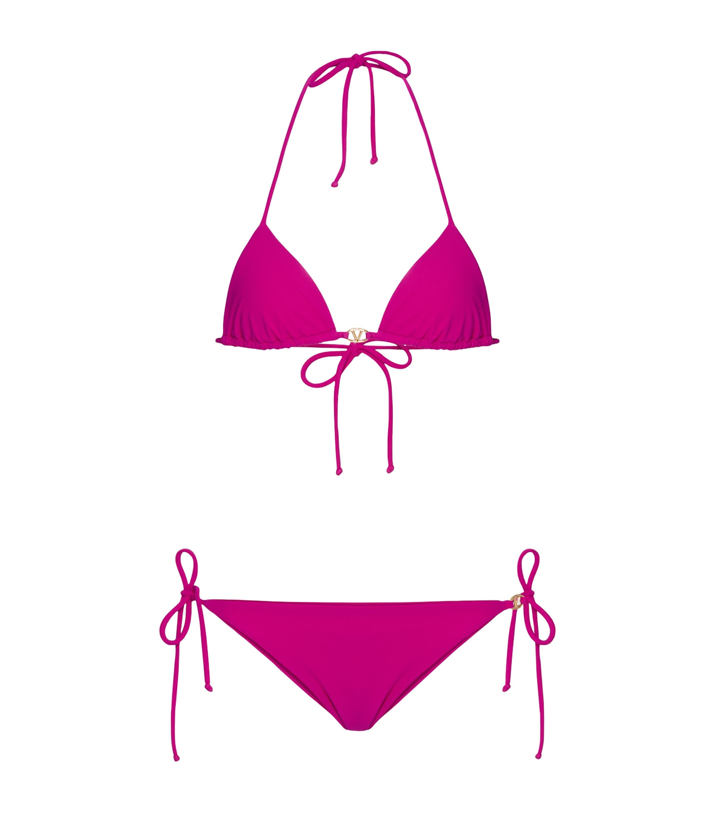 Shop Valentino Vlogo Bikini In Purple