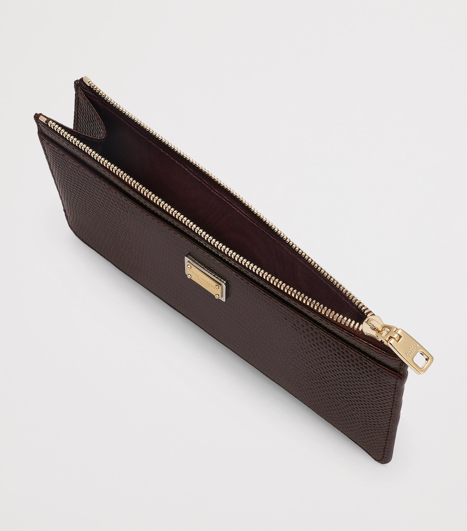 Calfskin Logo Card Holder 80342-DARK PLUM Image 3