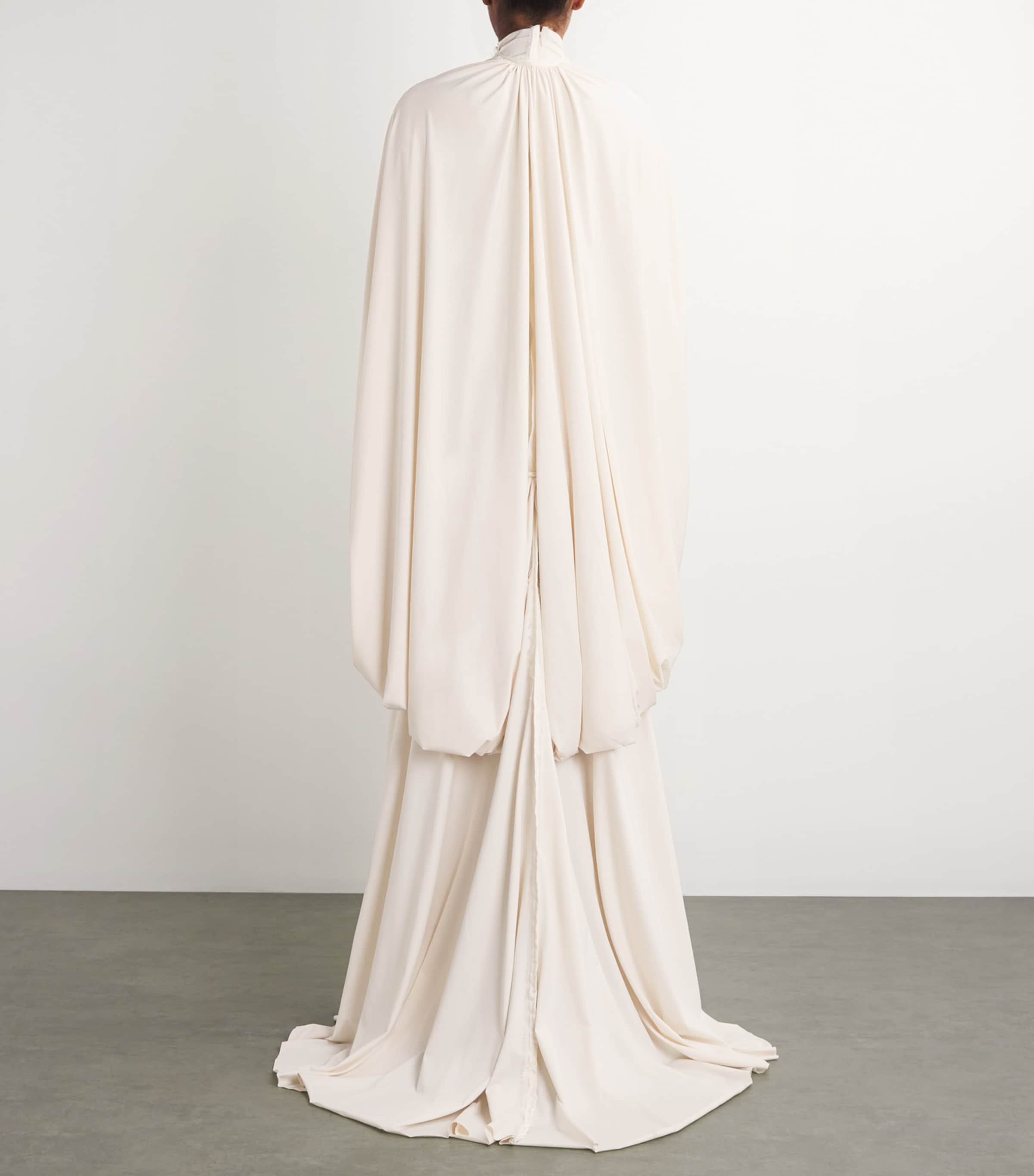 Fitted Mylaya Long-Sleeve Gown WHITE Image 3