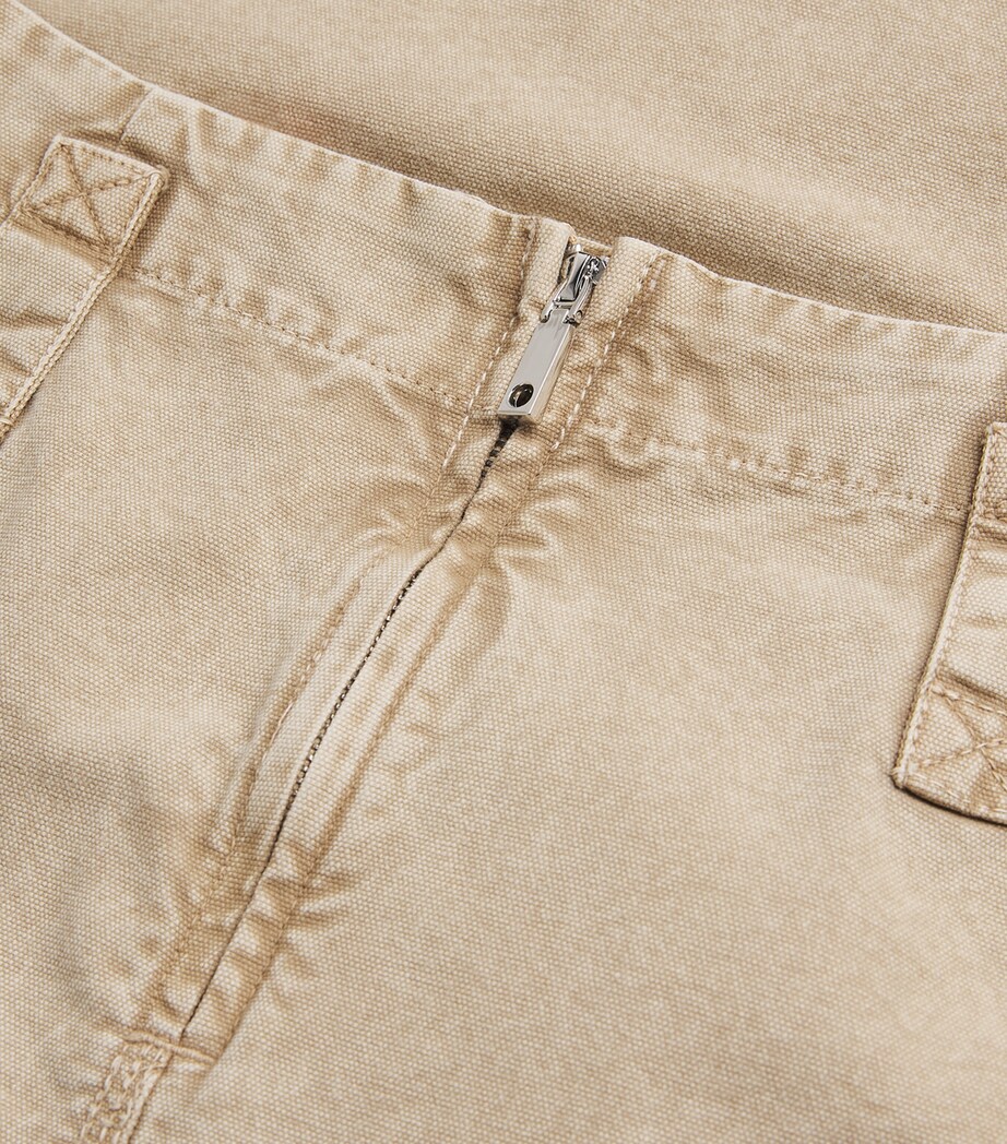 Cotton Canvas Midi Skirt BEIGE Image 5