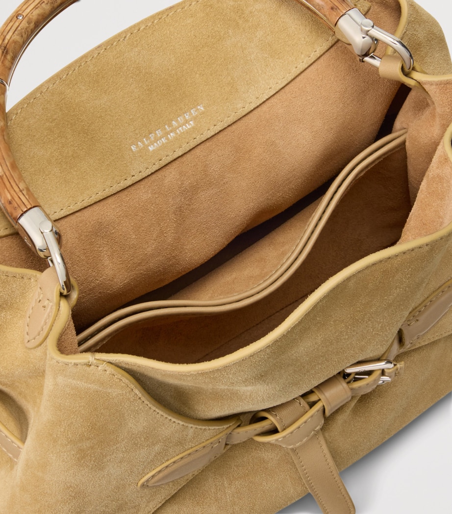 Ralph Lauren Collection Suede The Ralph Top-Handle Bag Tan Image 3